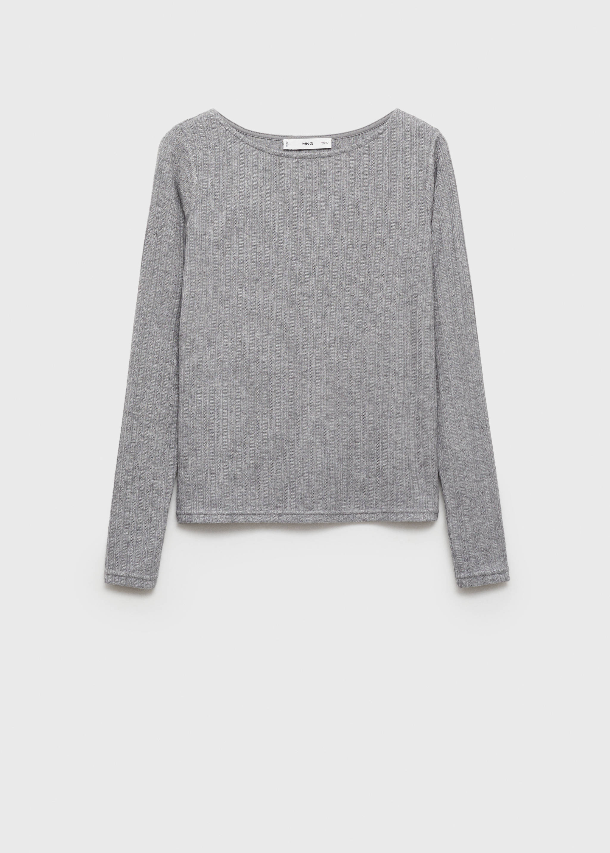 Long-sleeved pointelle t-shirt - Article without model