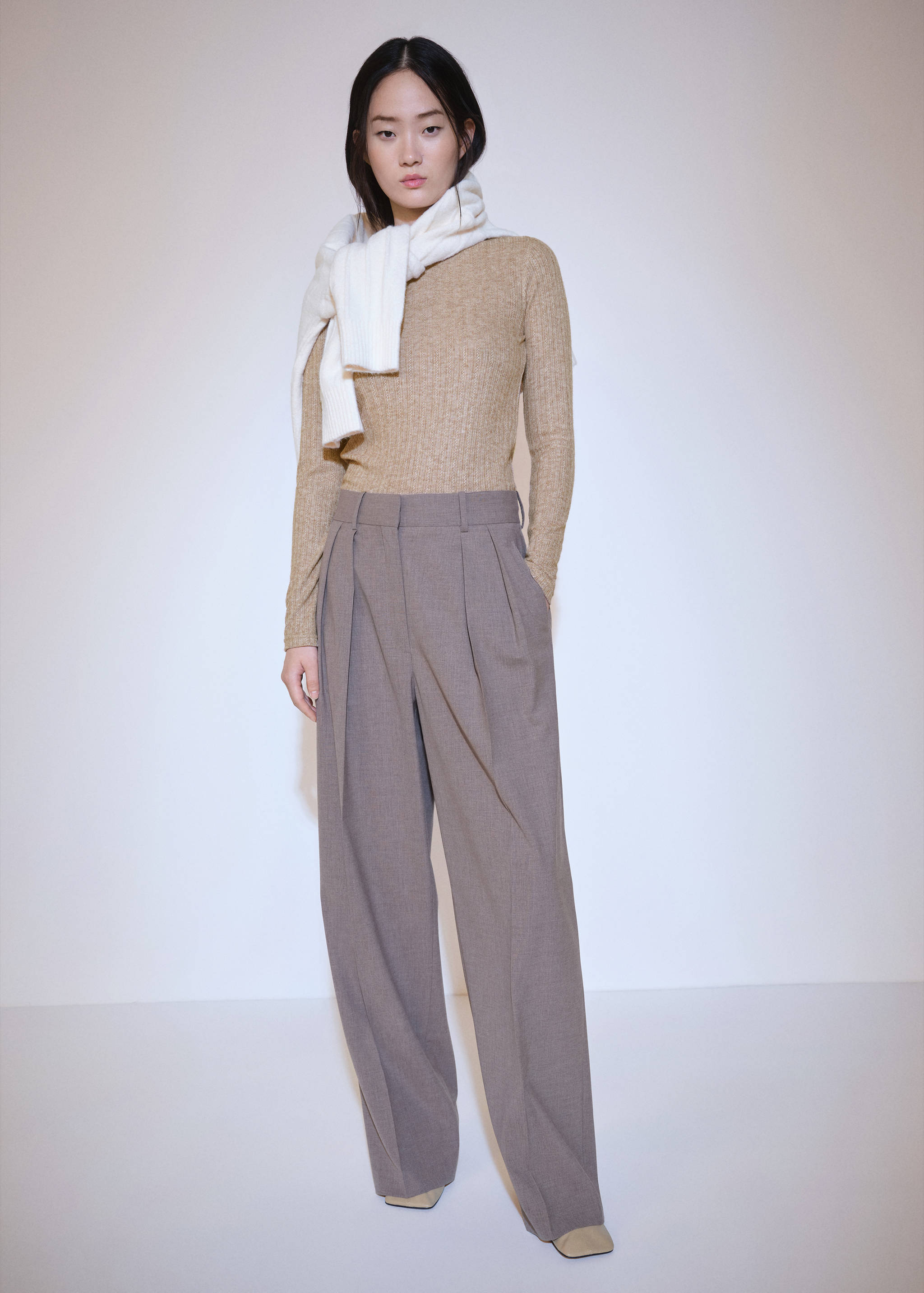 Long-sleeved pointelle t-shirt - General plane