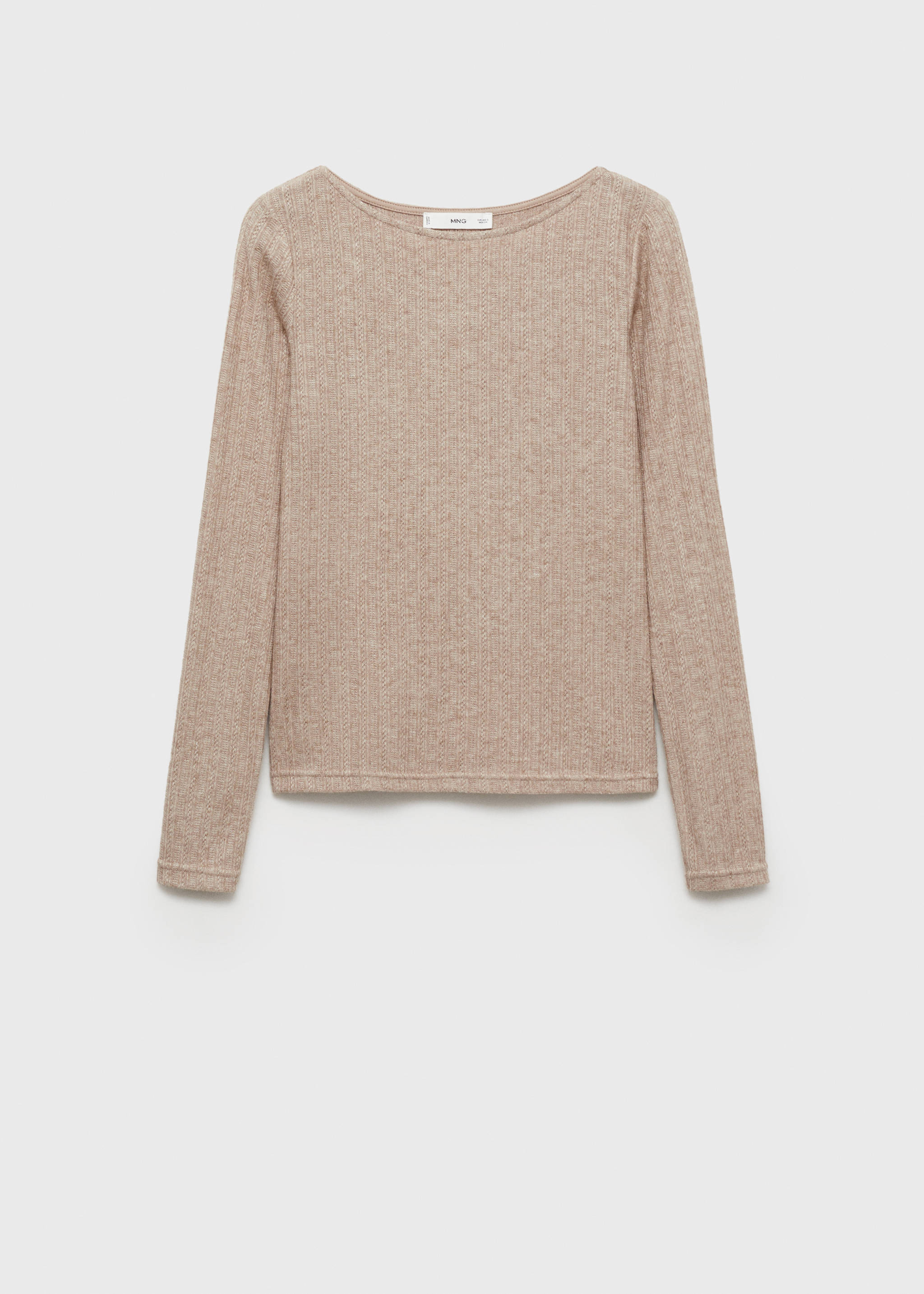 Long-sleeved pointelle t-shirt - Article without model