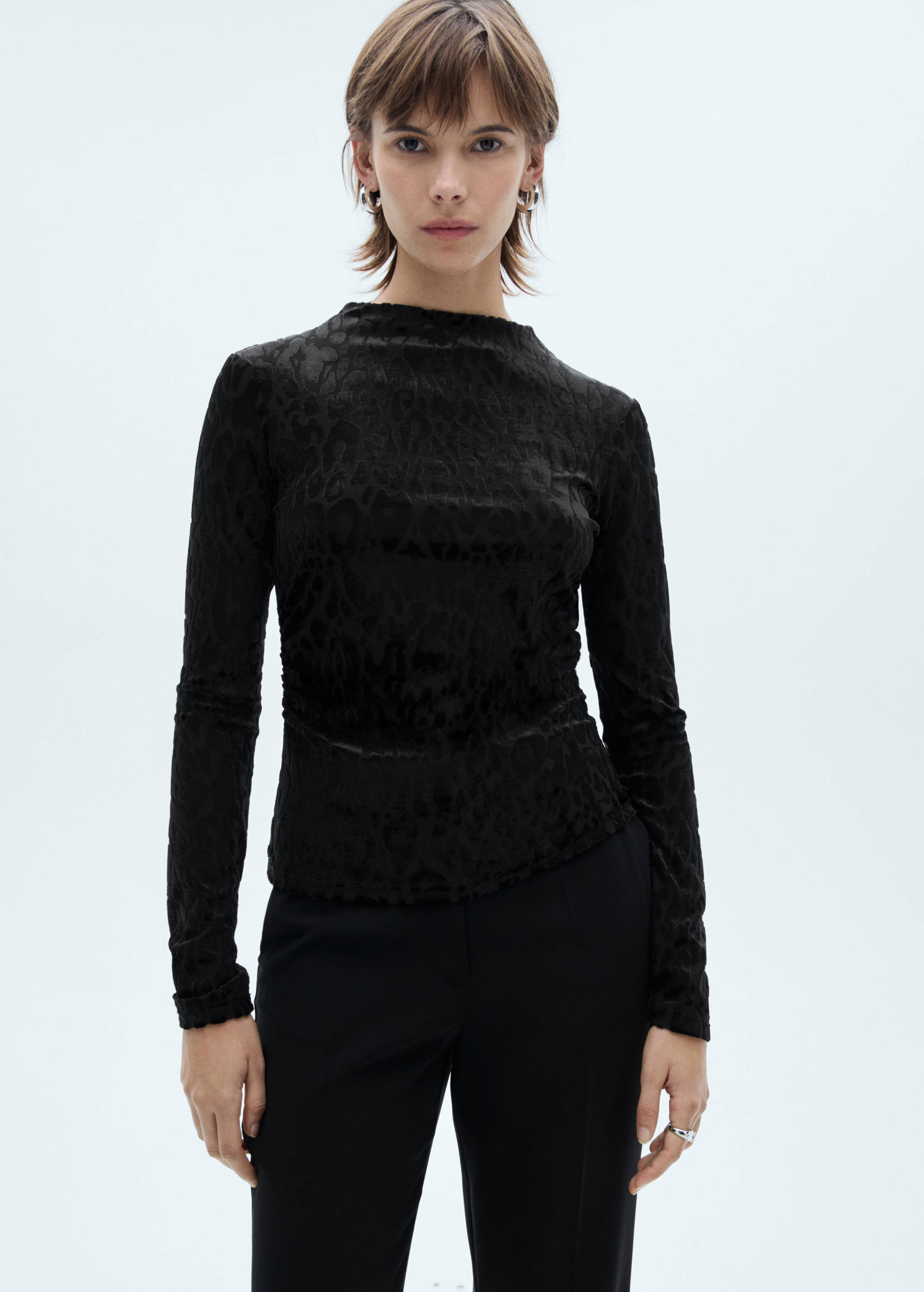 Leopard-print long-sleeved t-shirt - Medium plane