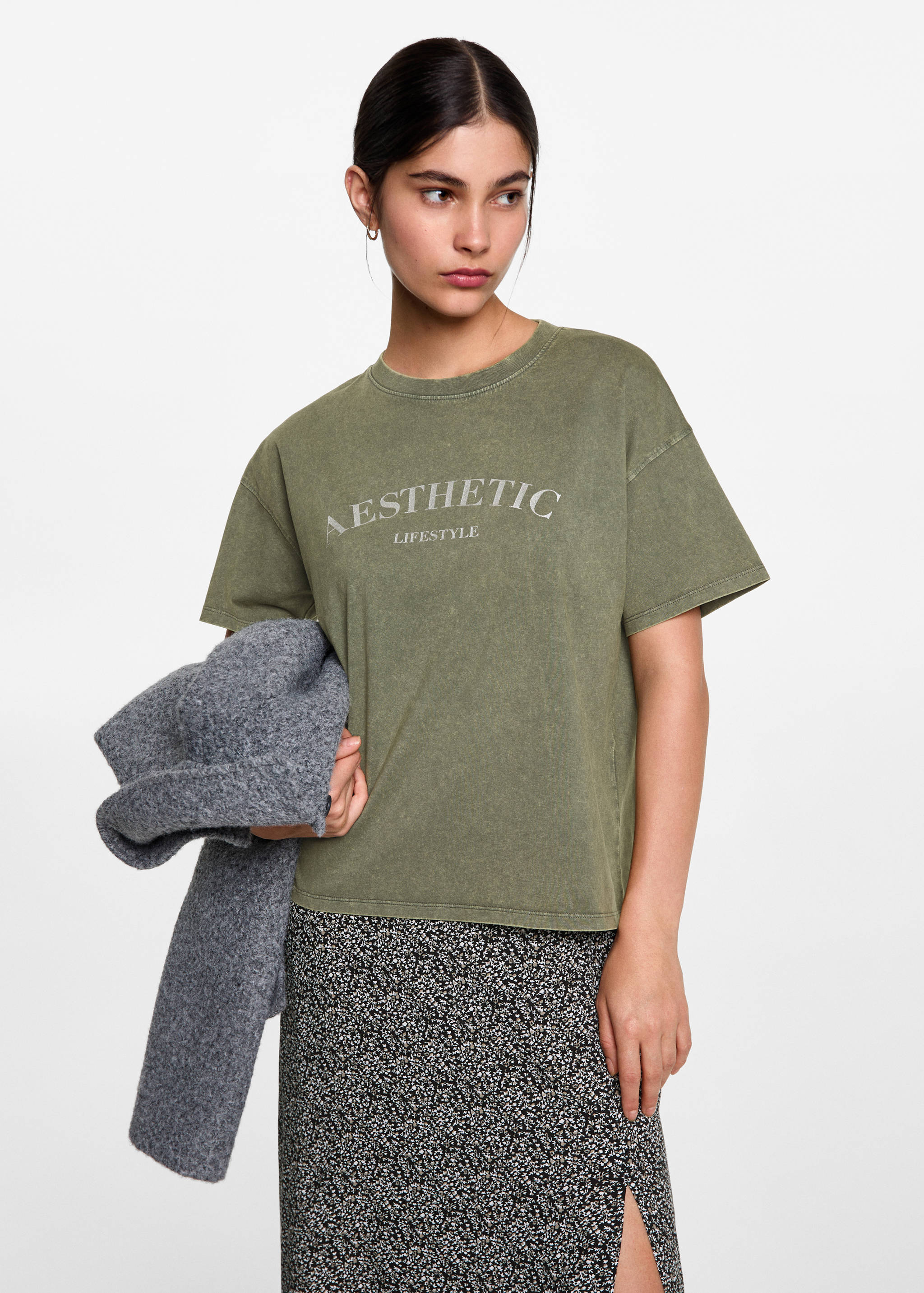 T-shirt message imprimé - Plan moyen