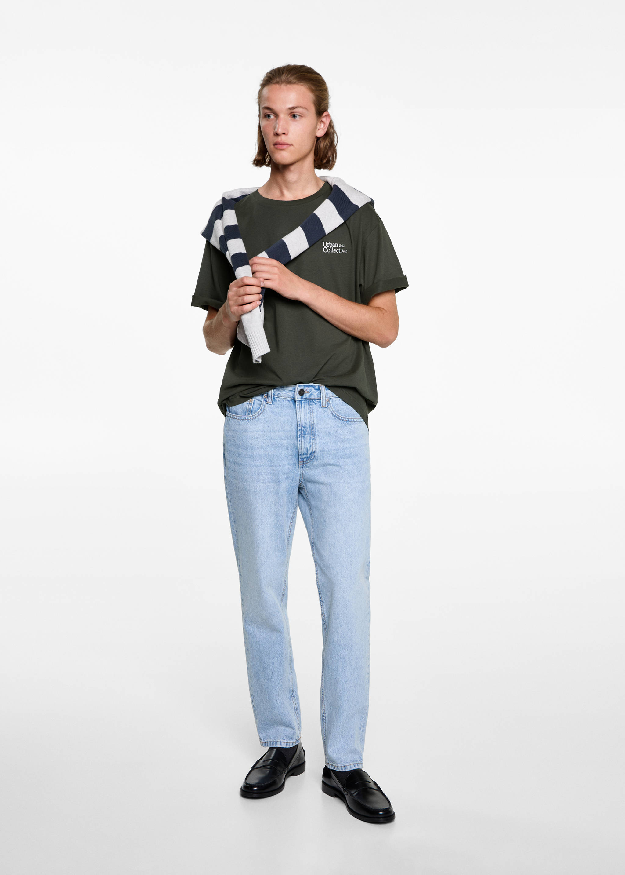 T-shirt coton détail brodé - Plan général