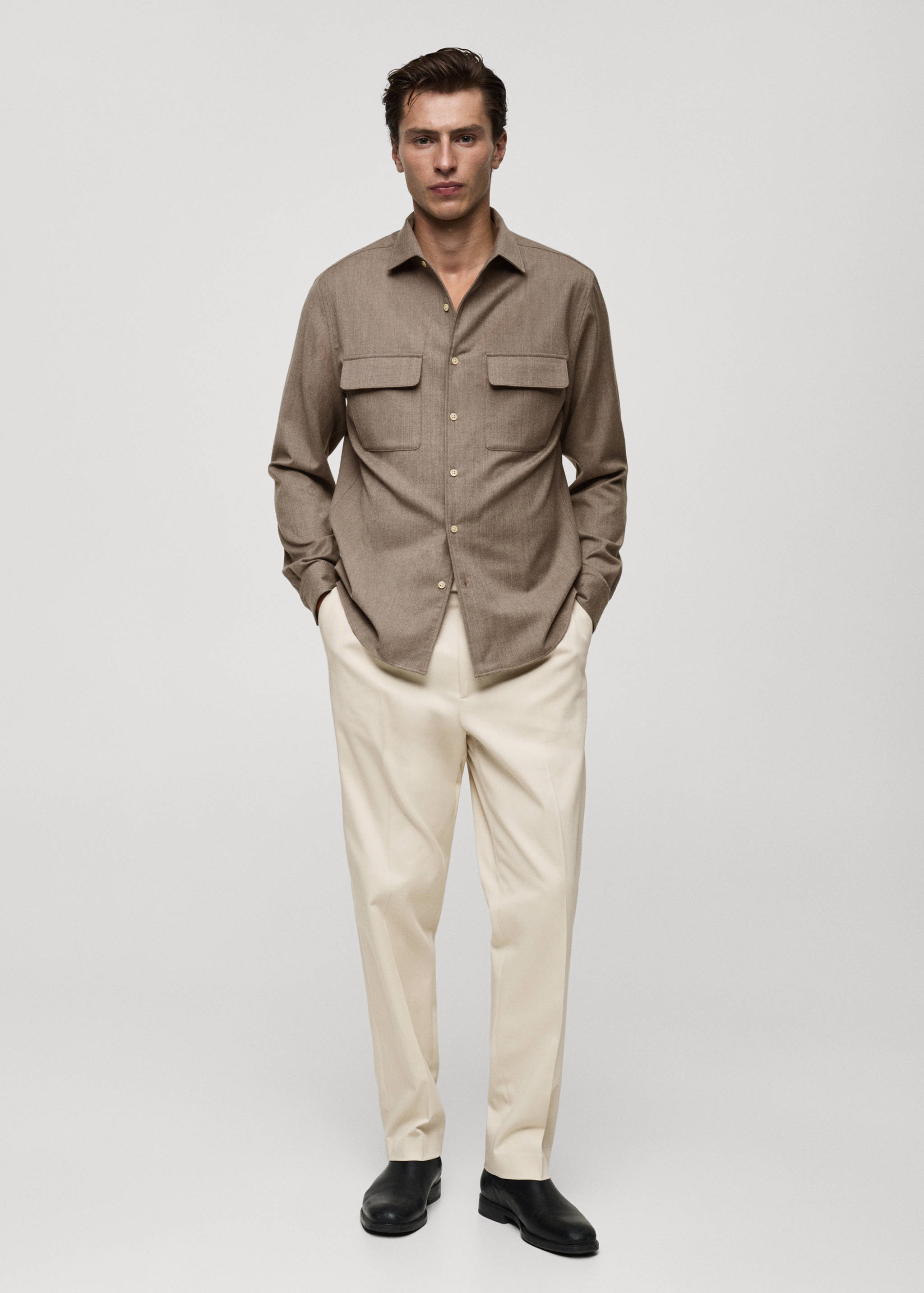 Chemise 100 % laine poches - Plan général