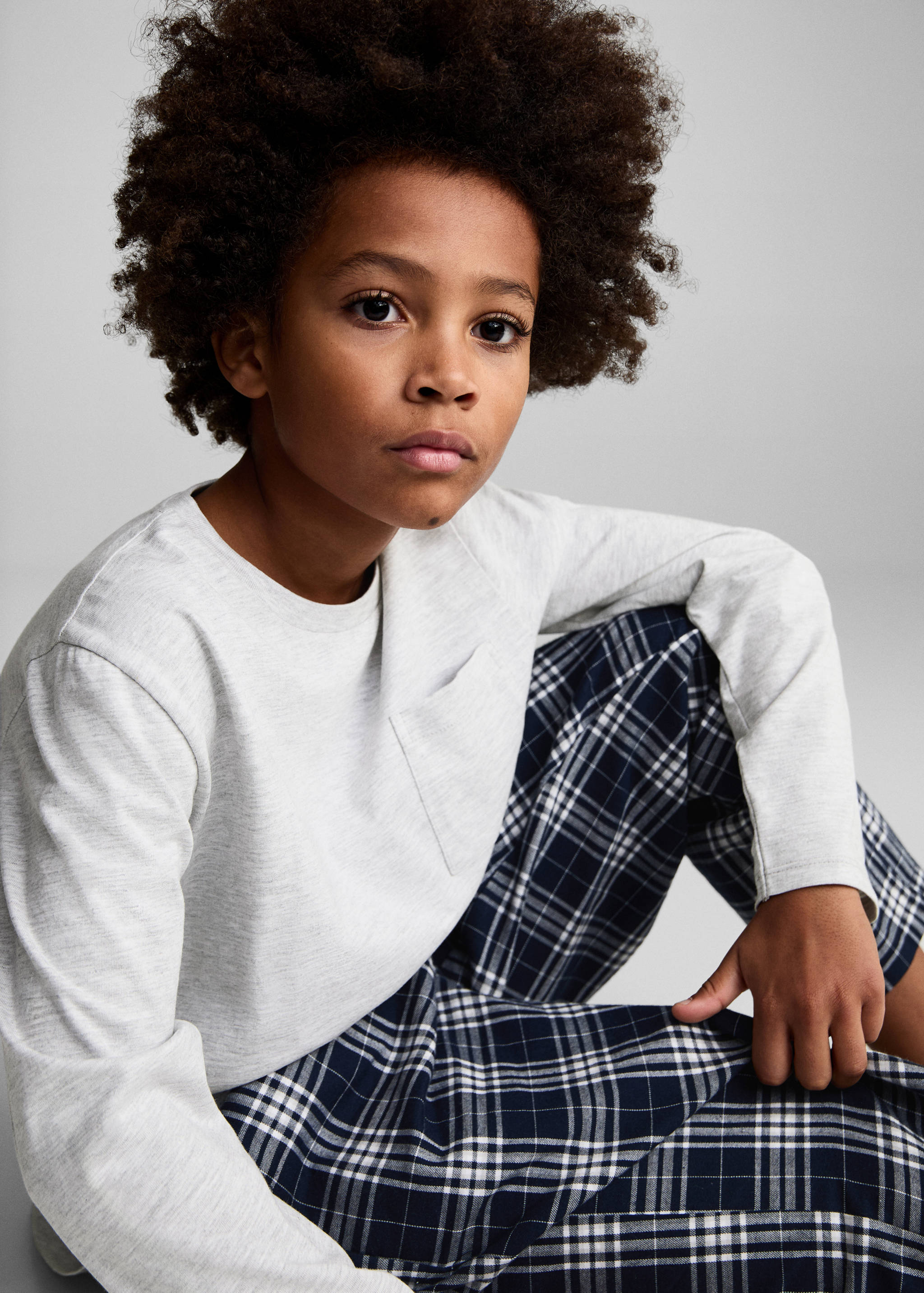 Checked cotton pyjamas - Medium plane