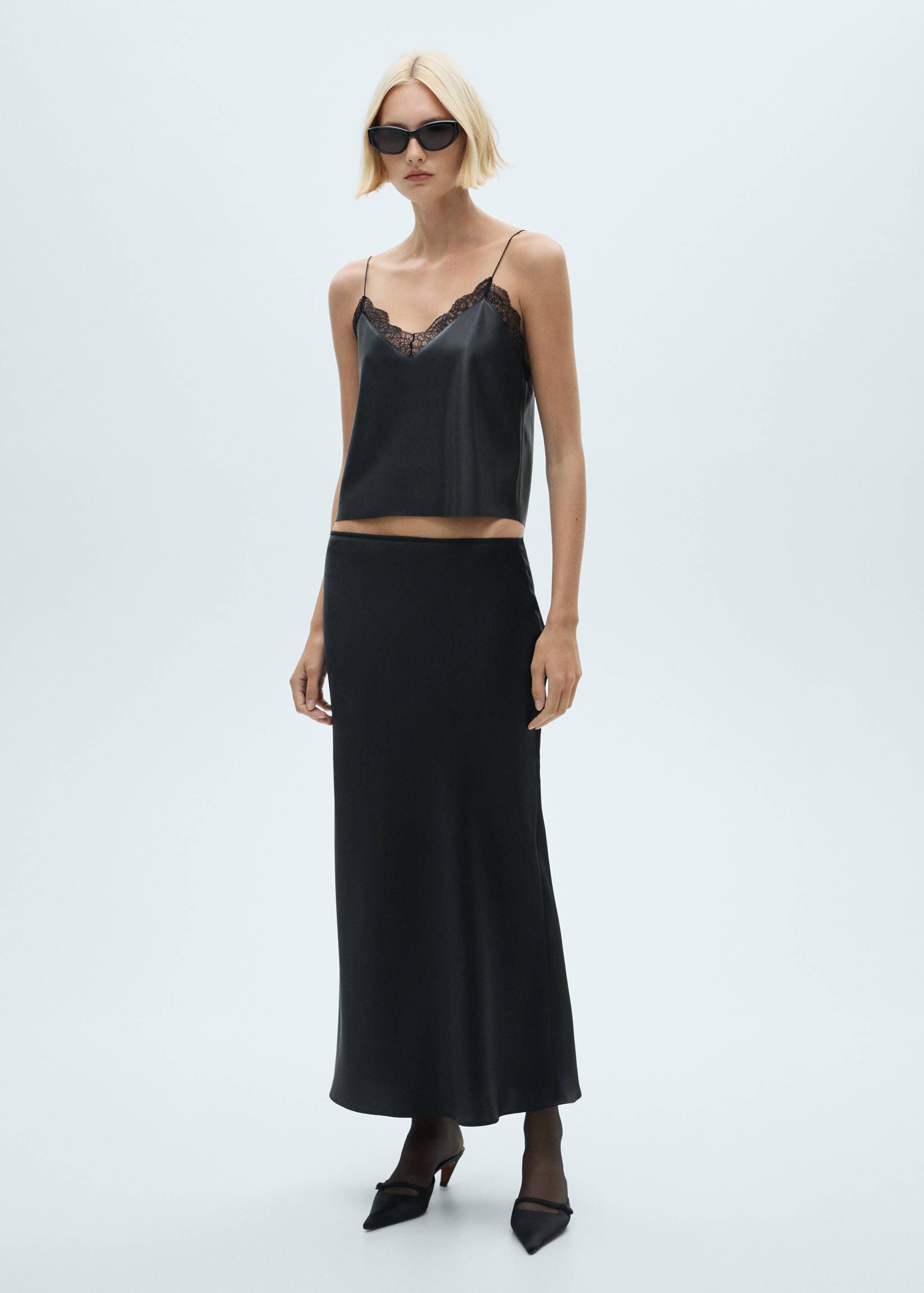 Faux-leather lingerie top - General plane