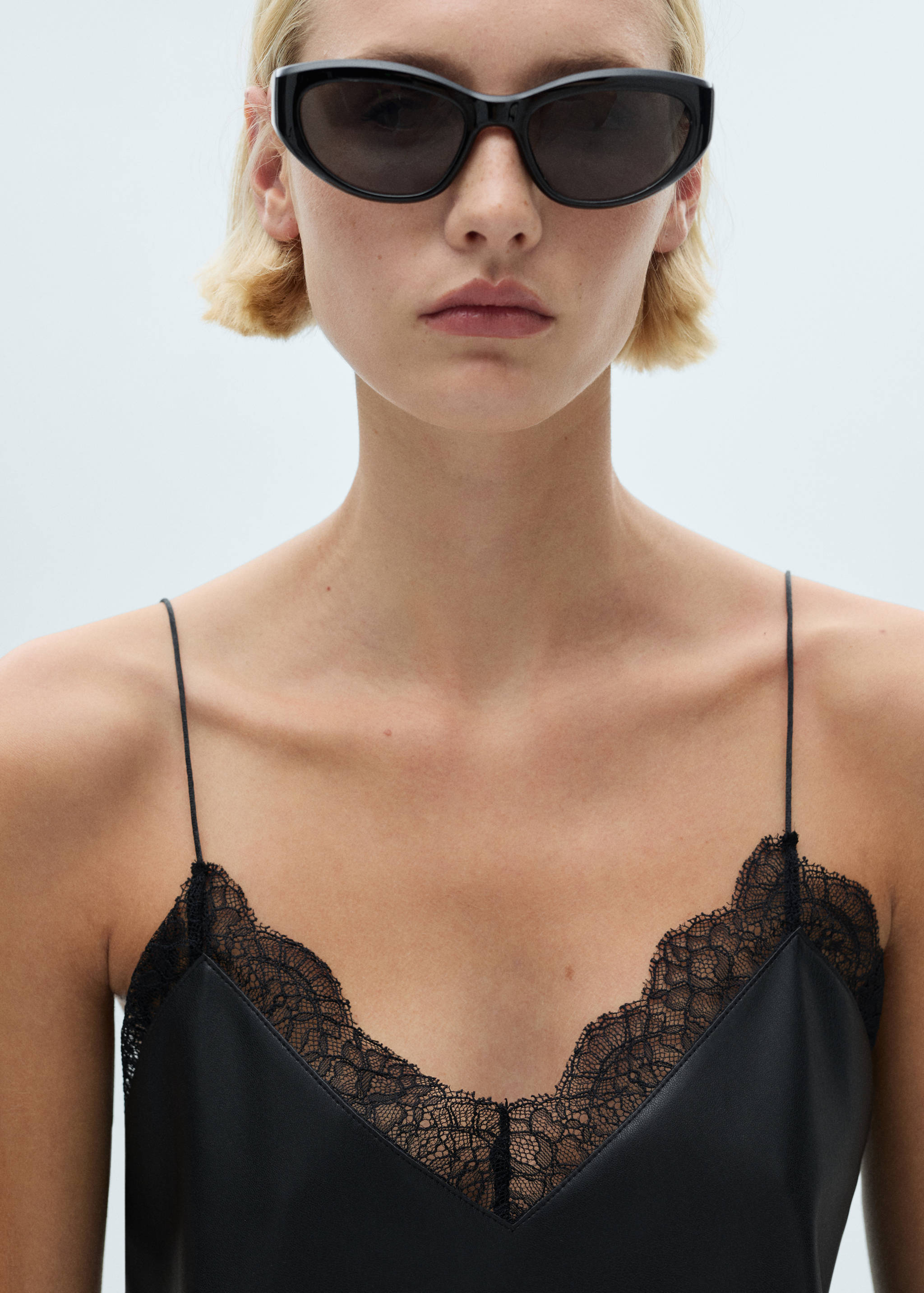 Faux-leather lingerie top - Details of the article 1