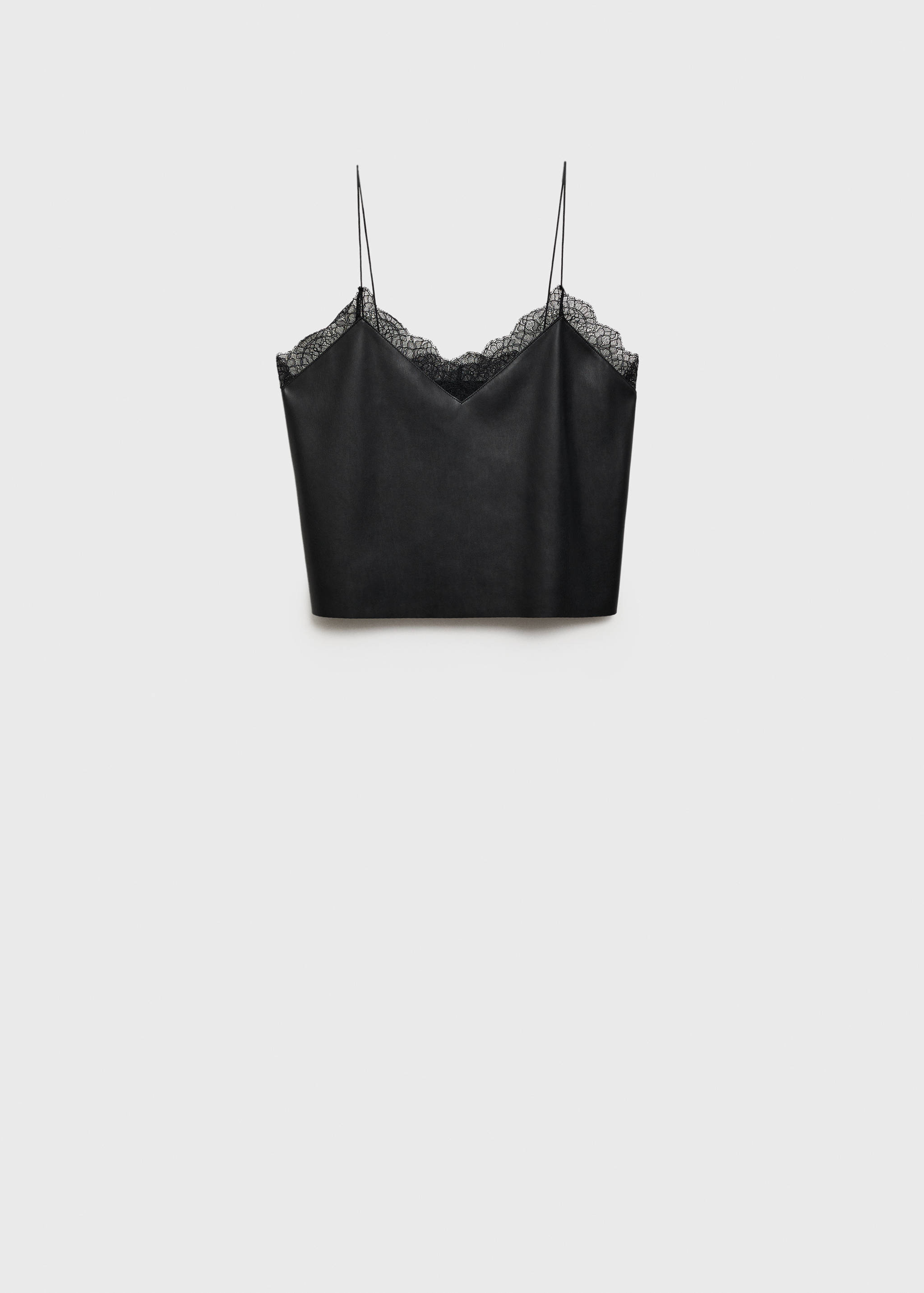 Faux-leather lingerie top - Article without model