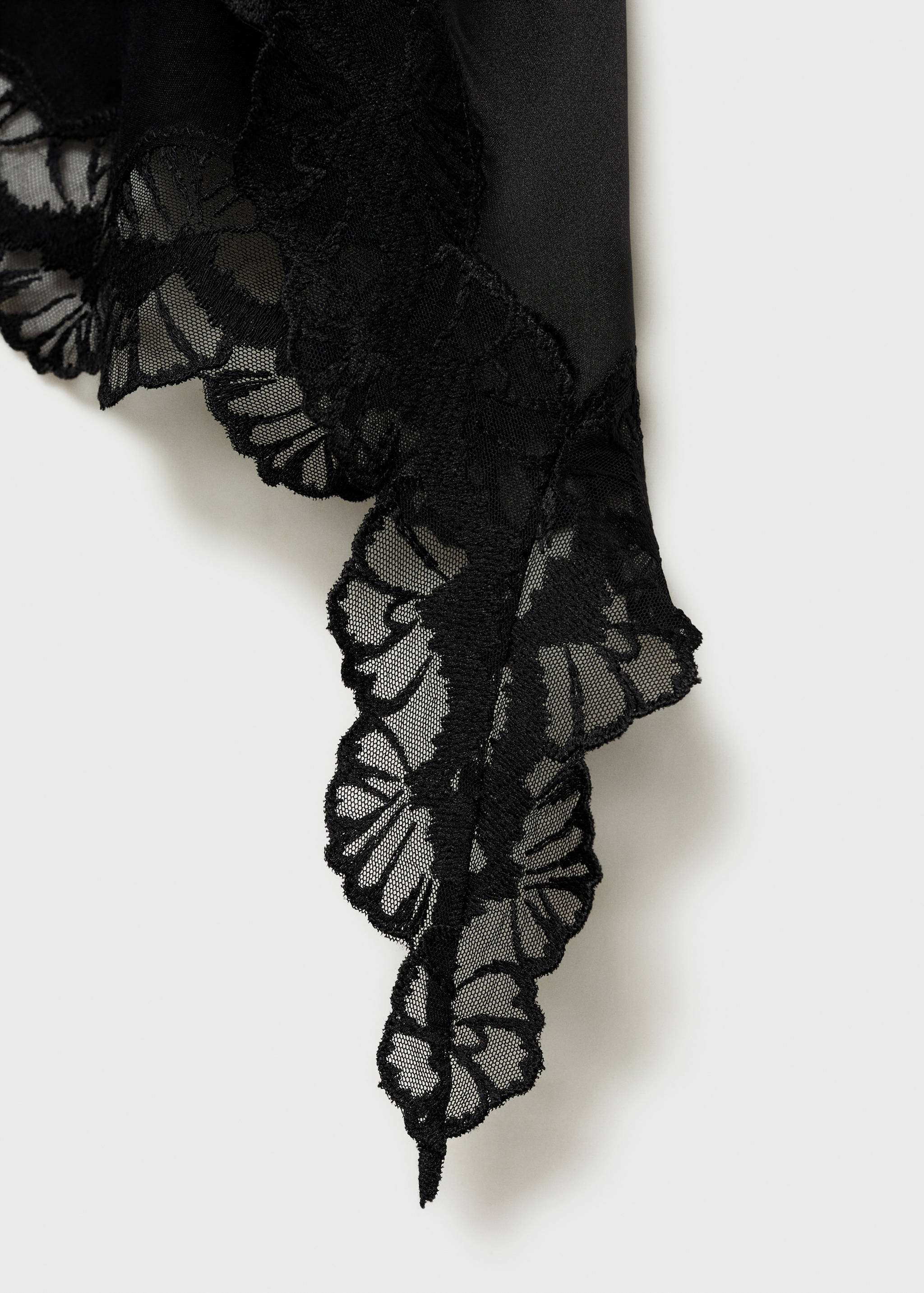 Satin asymmetric skirt - Details of the article 0