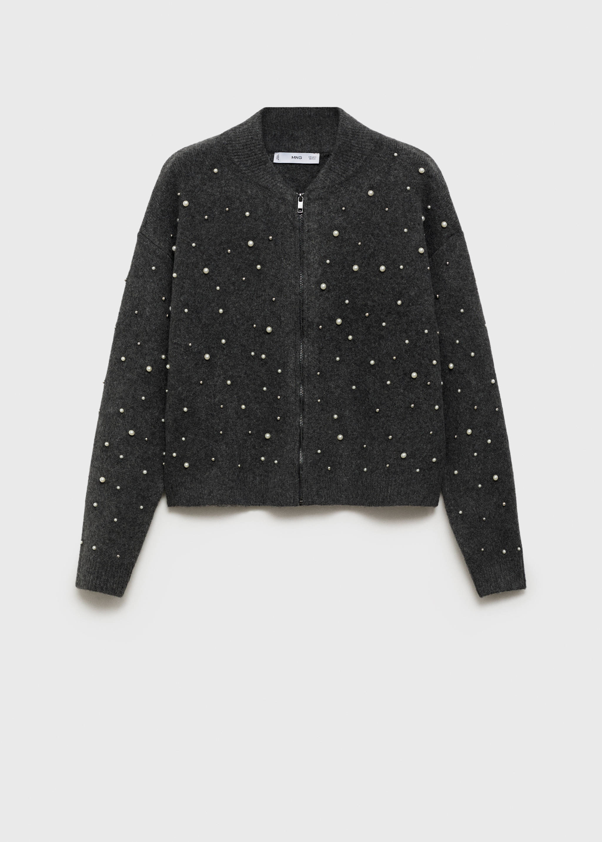 Knitted jacket with pearl details - Article without model