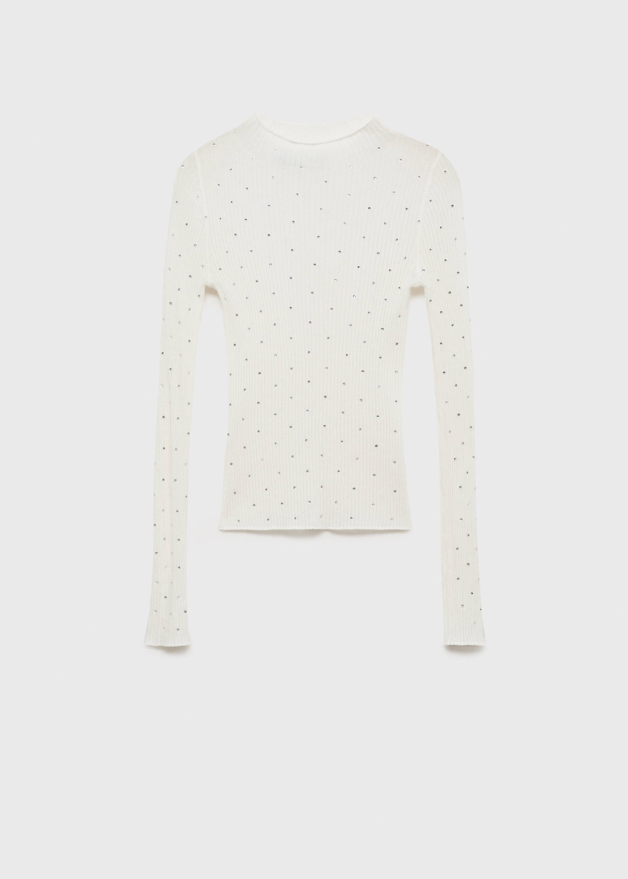 Pull-over maille côtelée détail strass - Article sans modèle