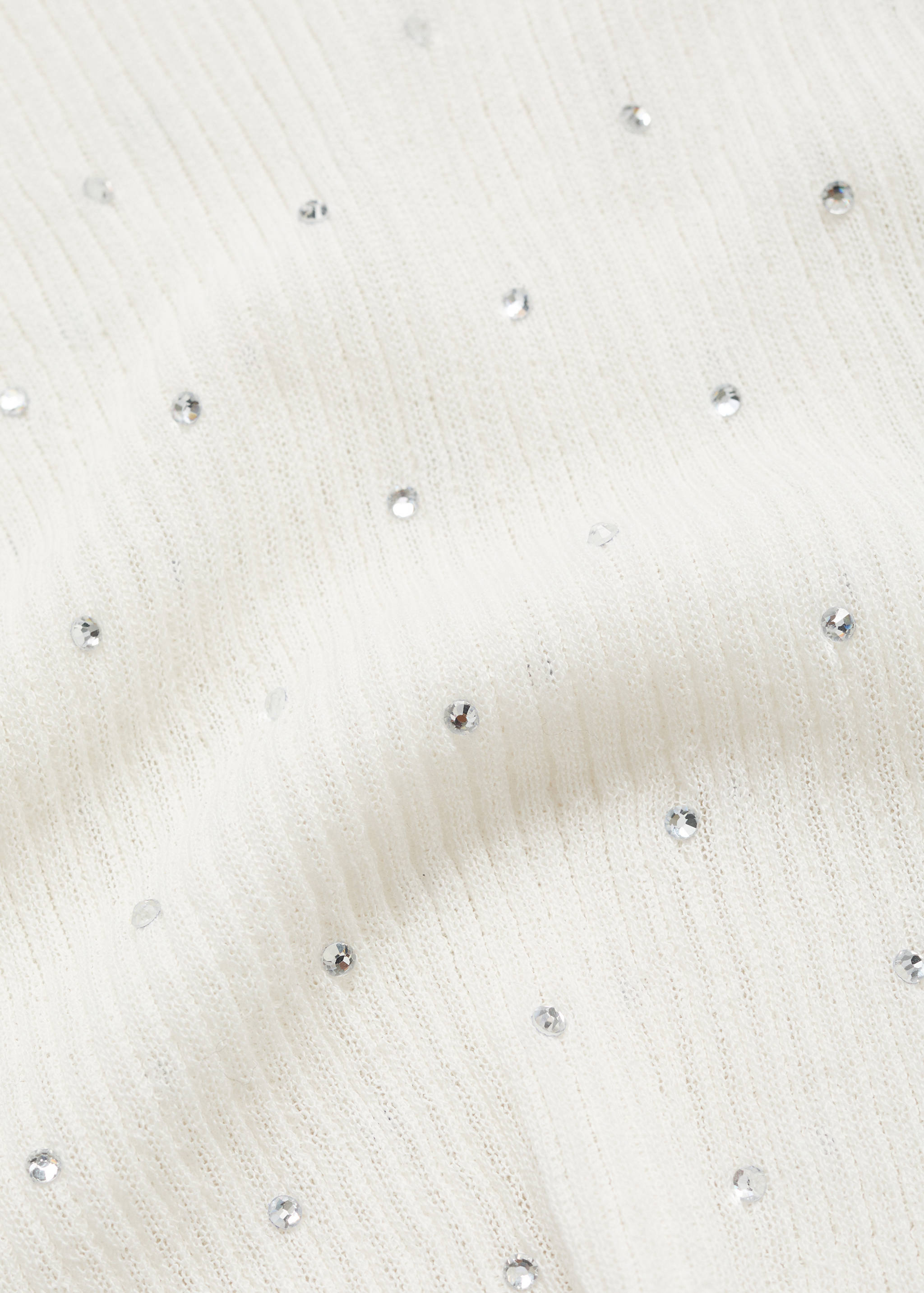 Pull-over maille côtelée détail strass - Détail de l'article 0