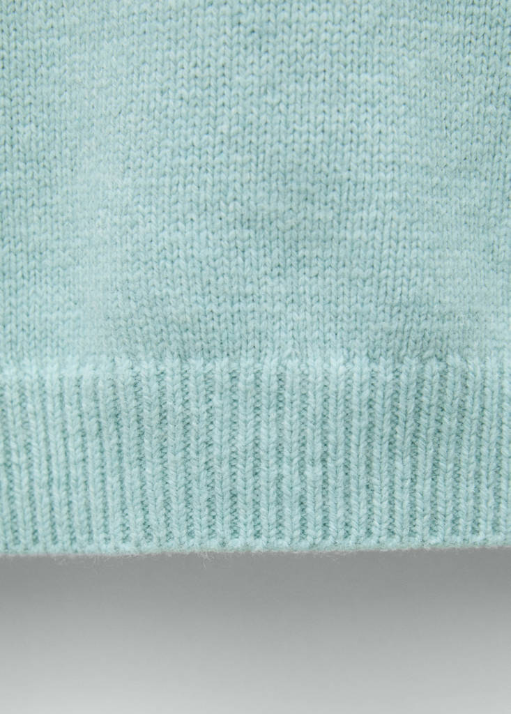 Rounded neck wool sweater — Sky Blue