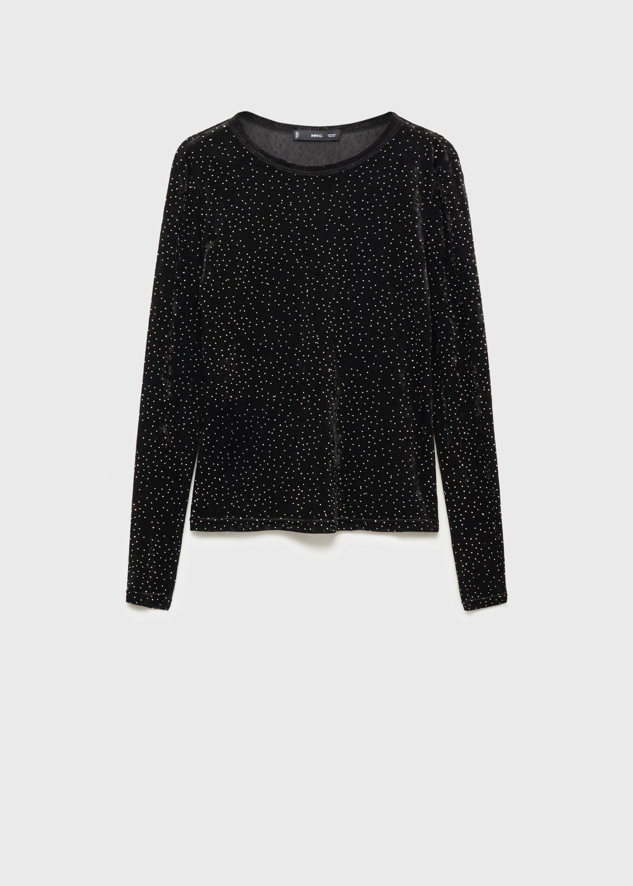 水钻细节长袖T恤 - null