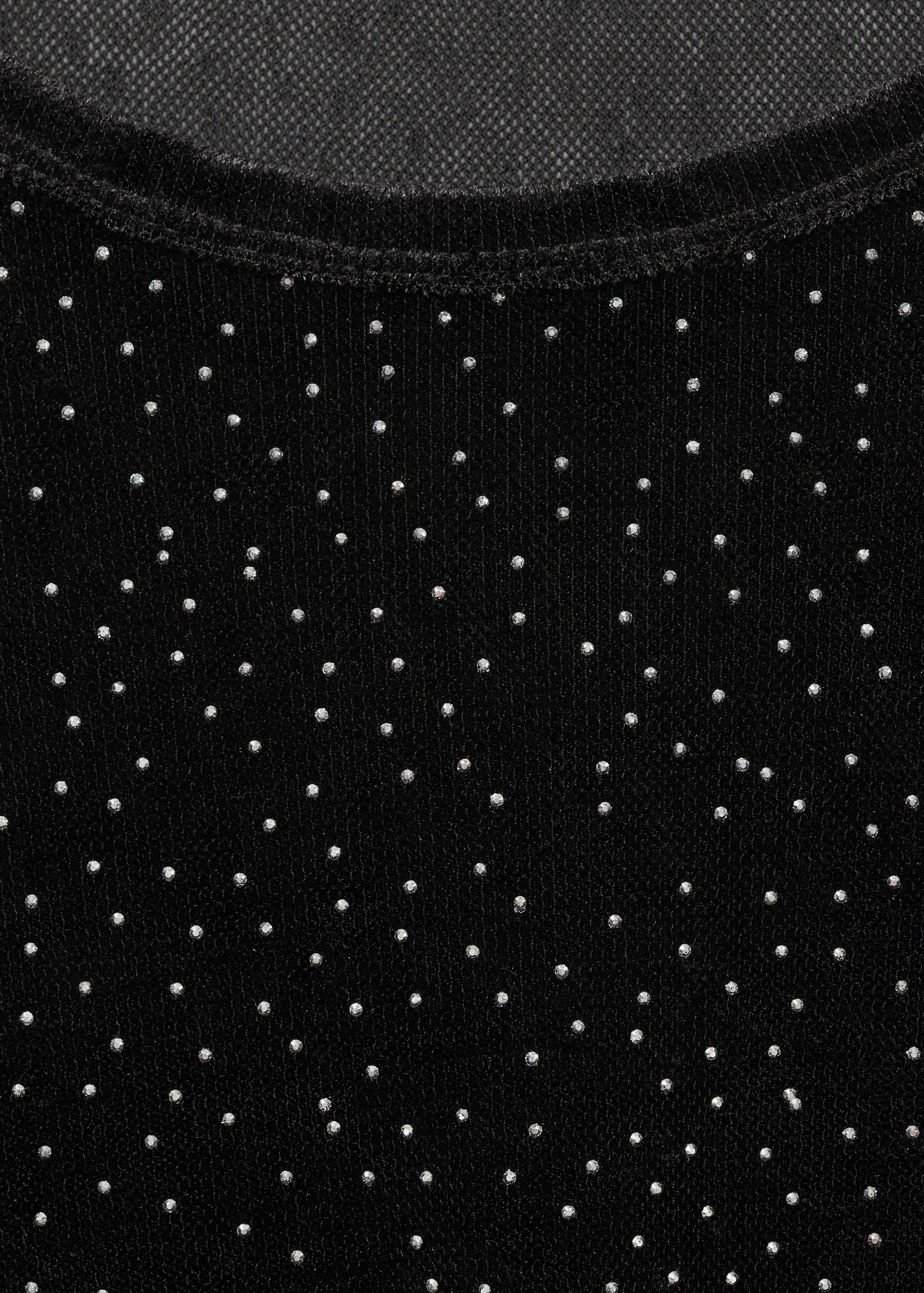 水钻细节长袖T恤 - null