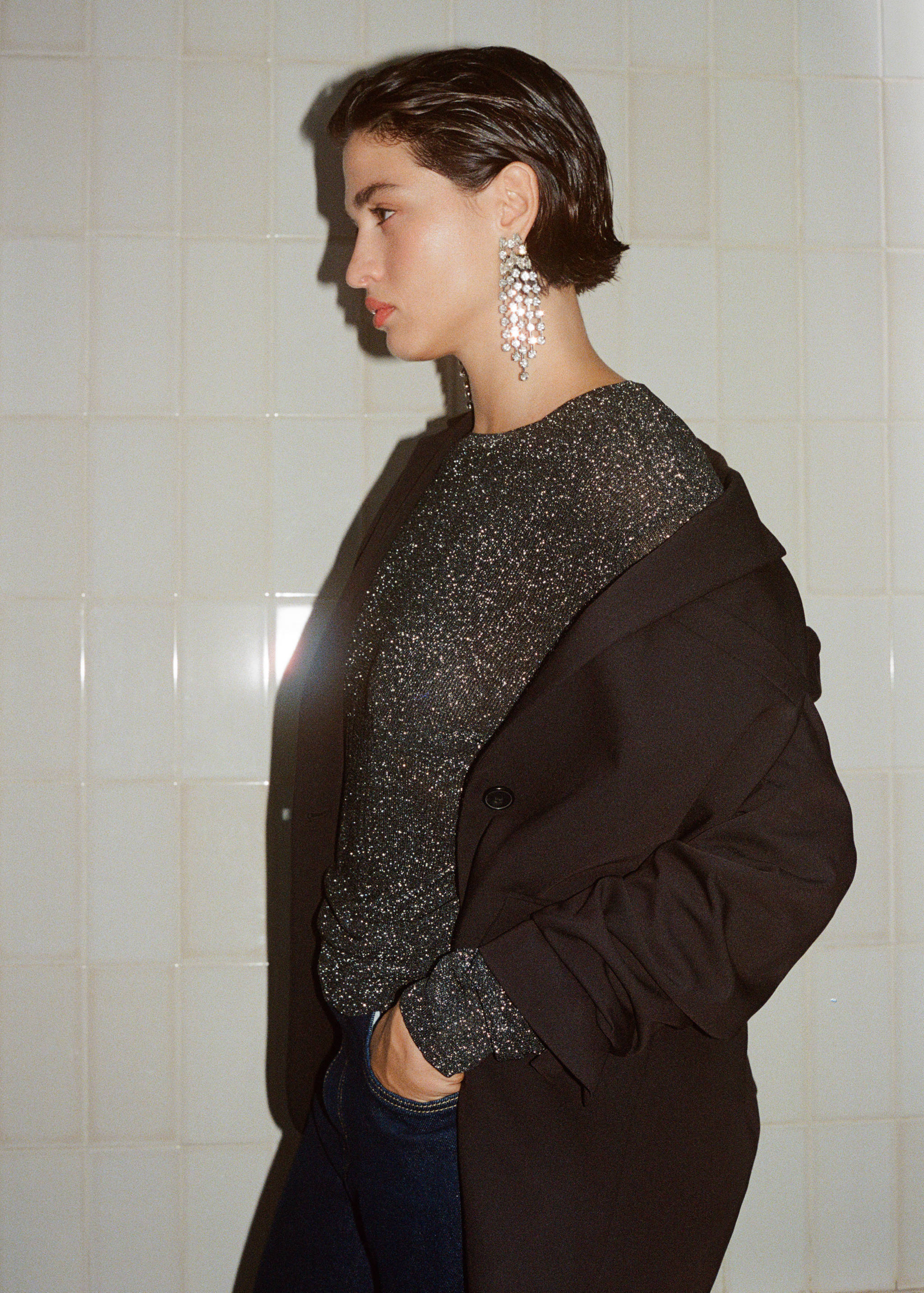 Crewneck lurex sweater - Details of the article 6