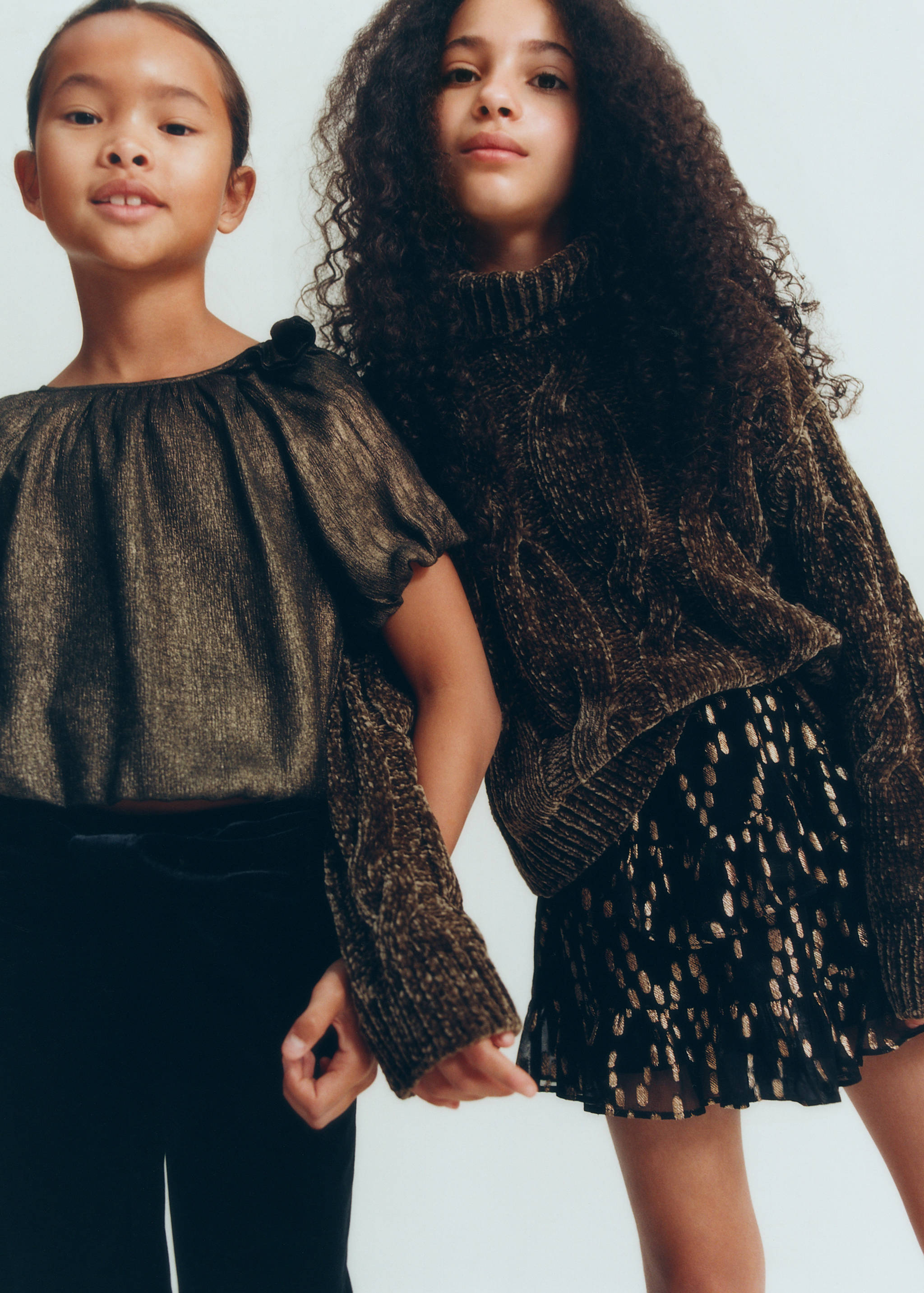 高领编织雪尼尔毛衣 - null