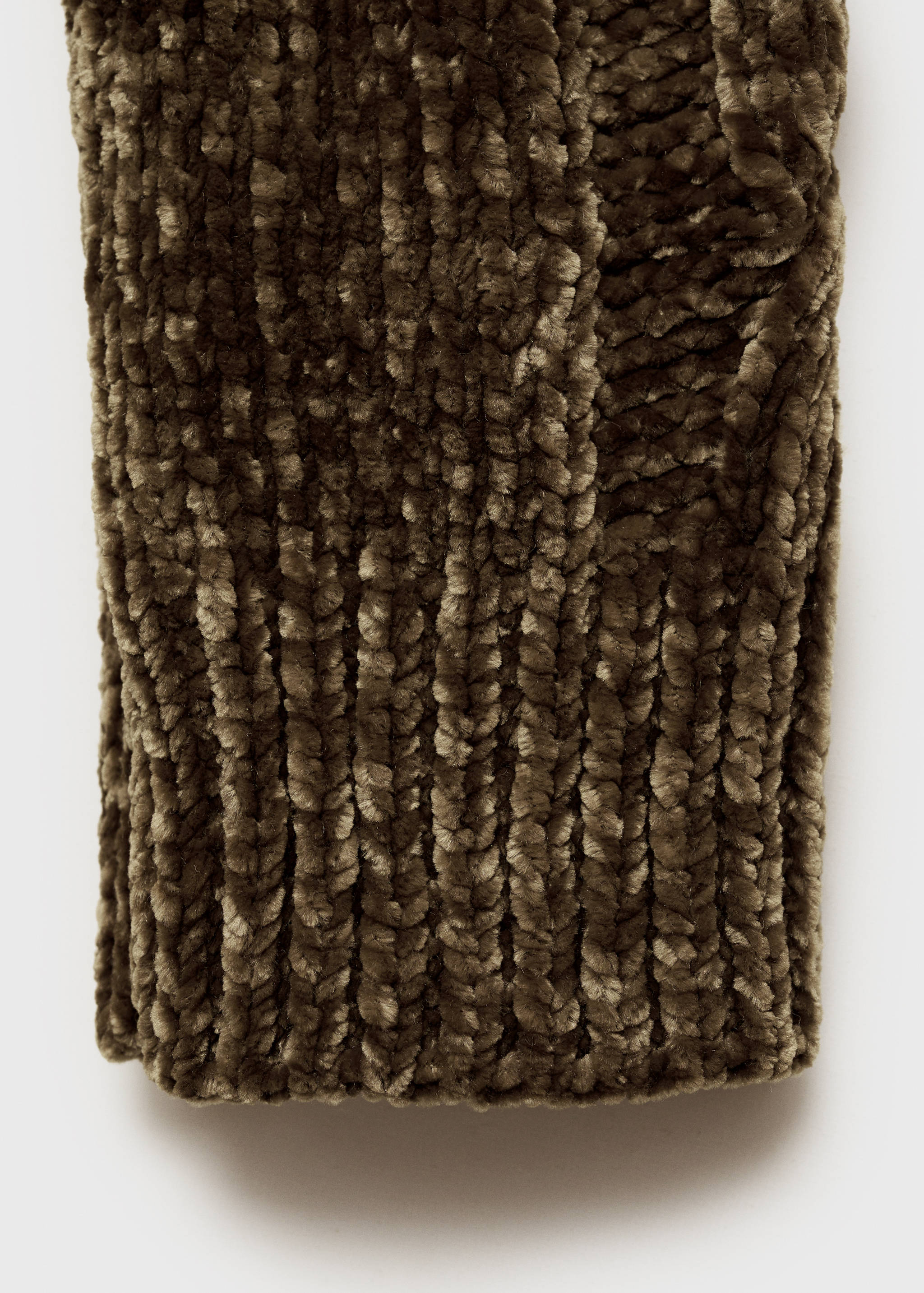 高领编织雪尼尔毛衣 - null