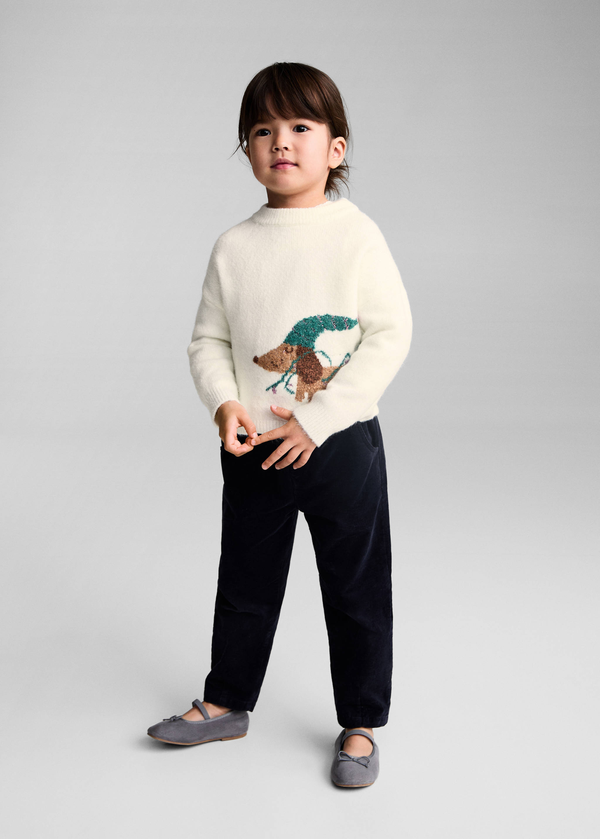 سترة محبوكة بطبعة كلب - رؤية عامة