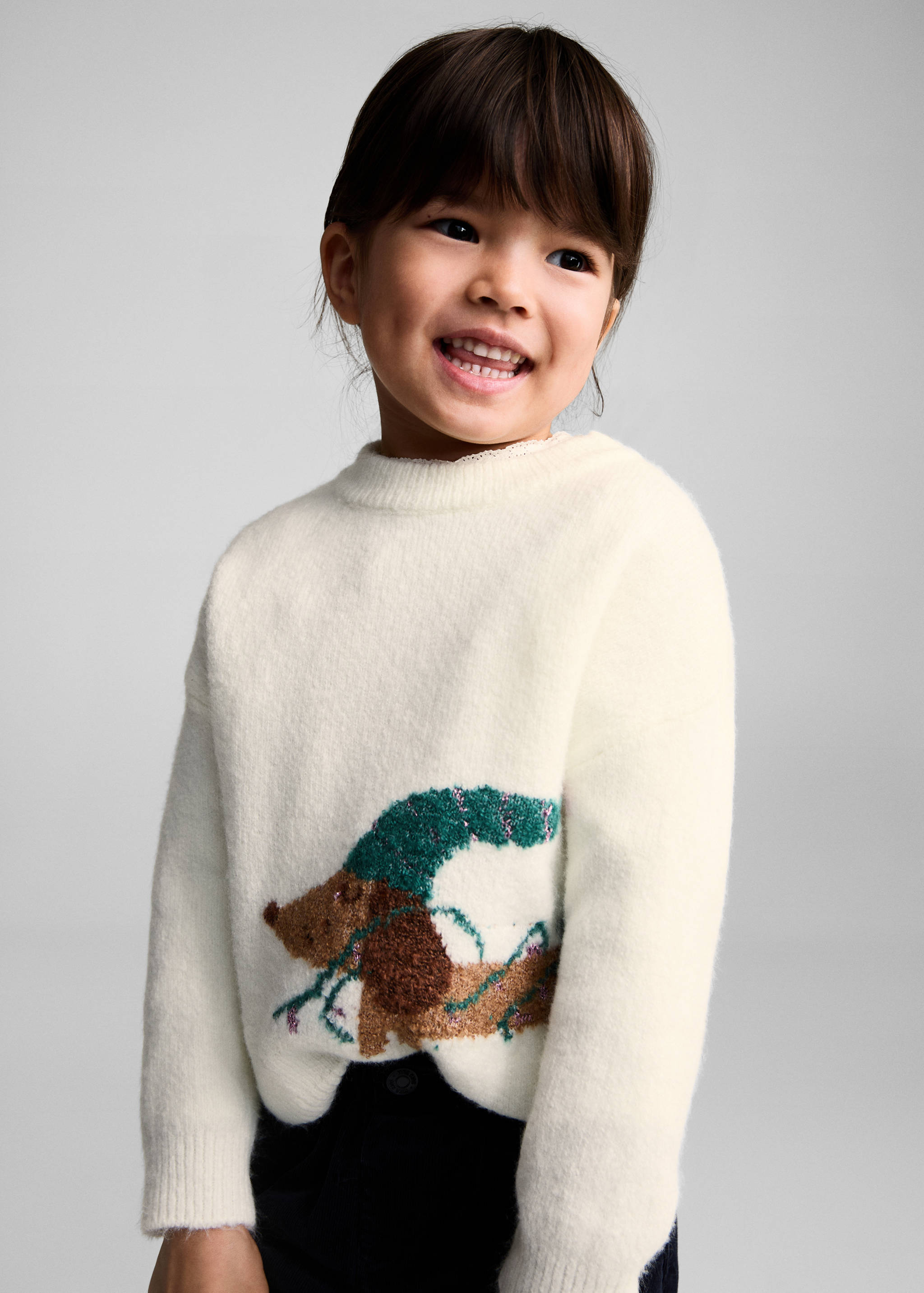 سترة محبوكة بطبعة كلب - رؤية وسط