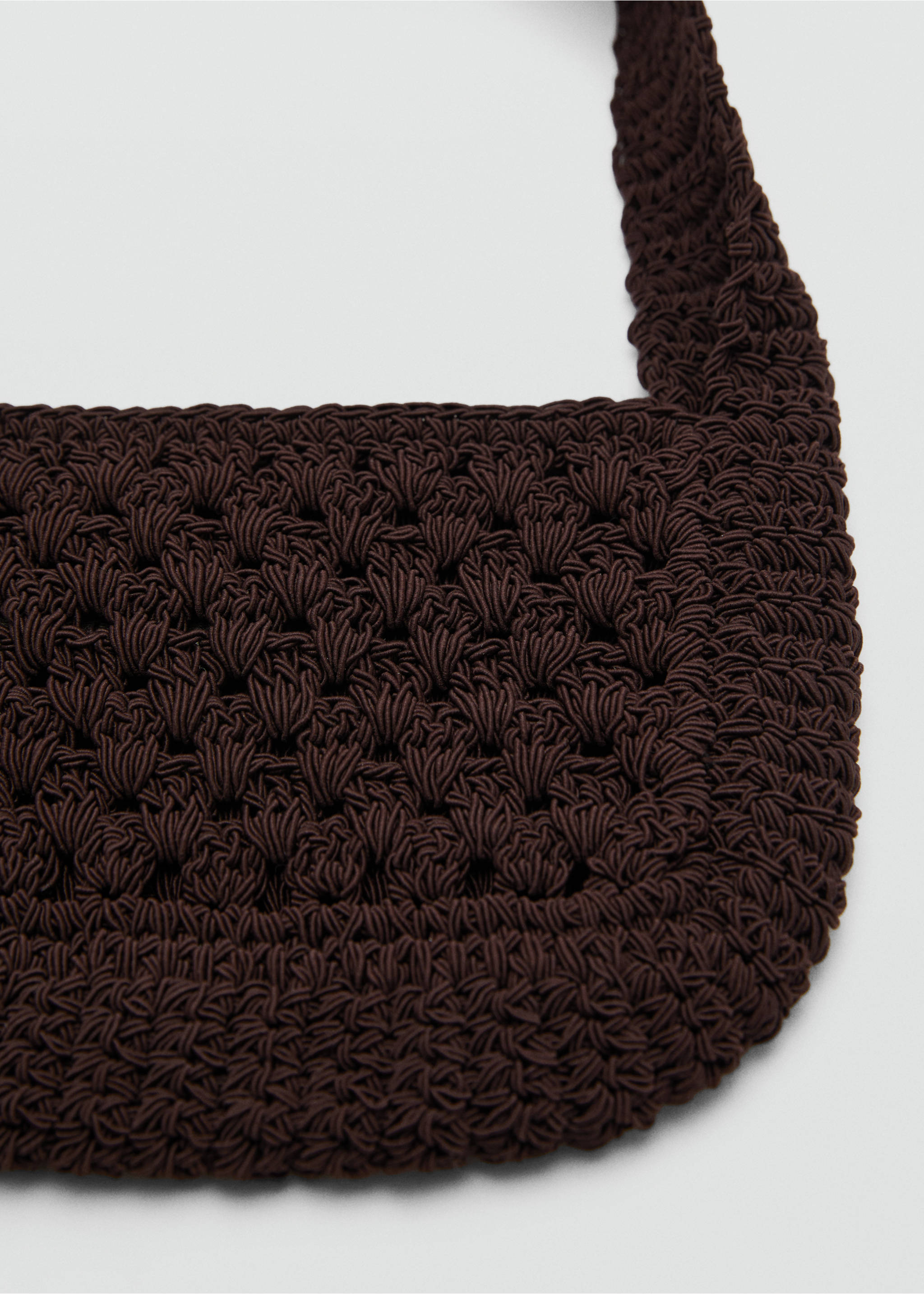 Bolso mano crochet - Detalle del artículo 1, Chocolate. Ref: 77010246-00.