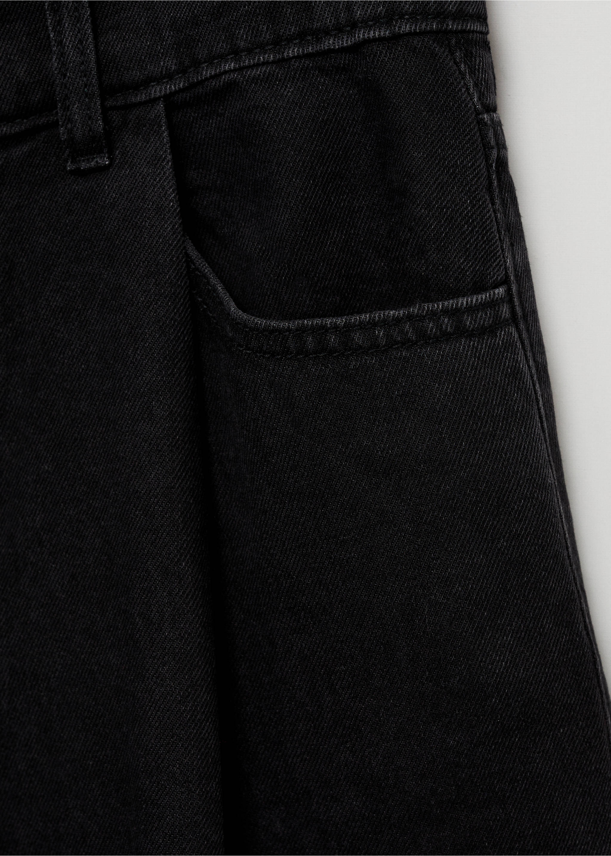 Straight-fit denim shorts - Details of the article 0, Black denim. Ref: 77010256-00.