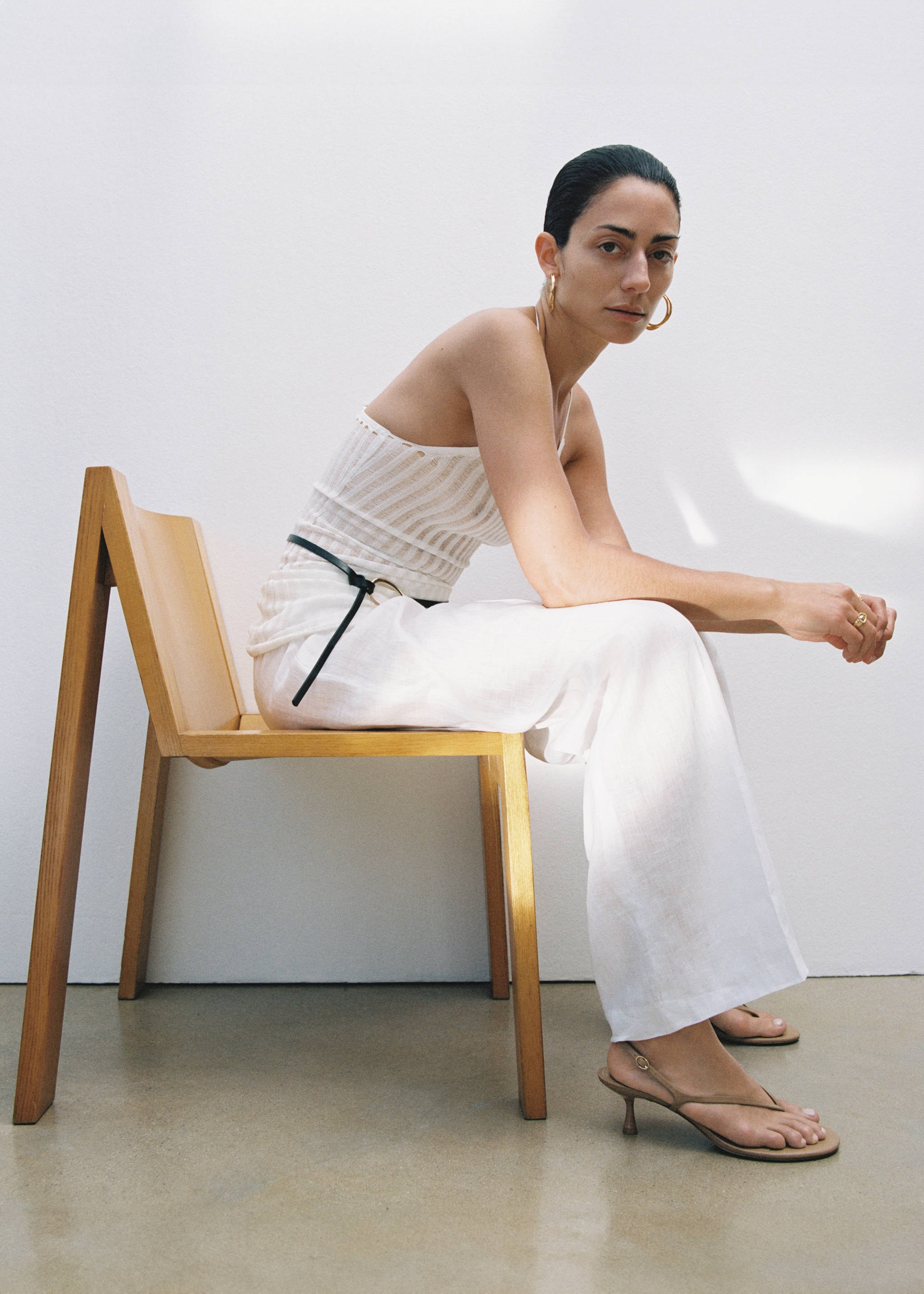 Sandales talon kitten heel - Plan général, Marron moyen. Ref: 77010269-00.