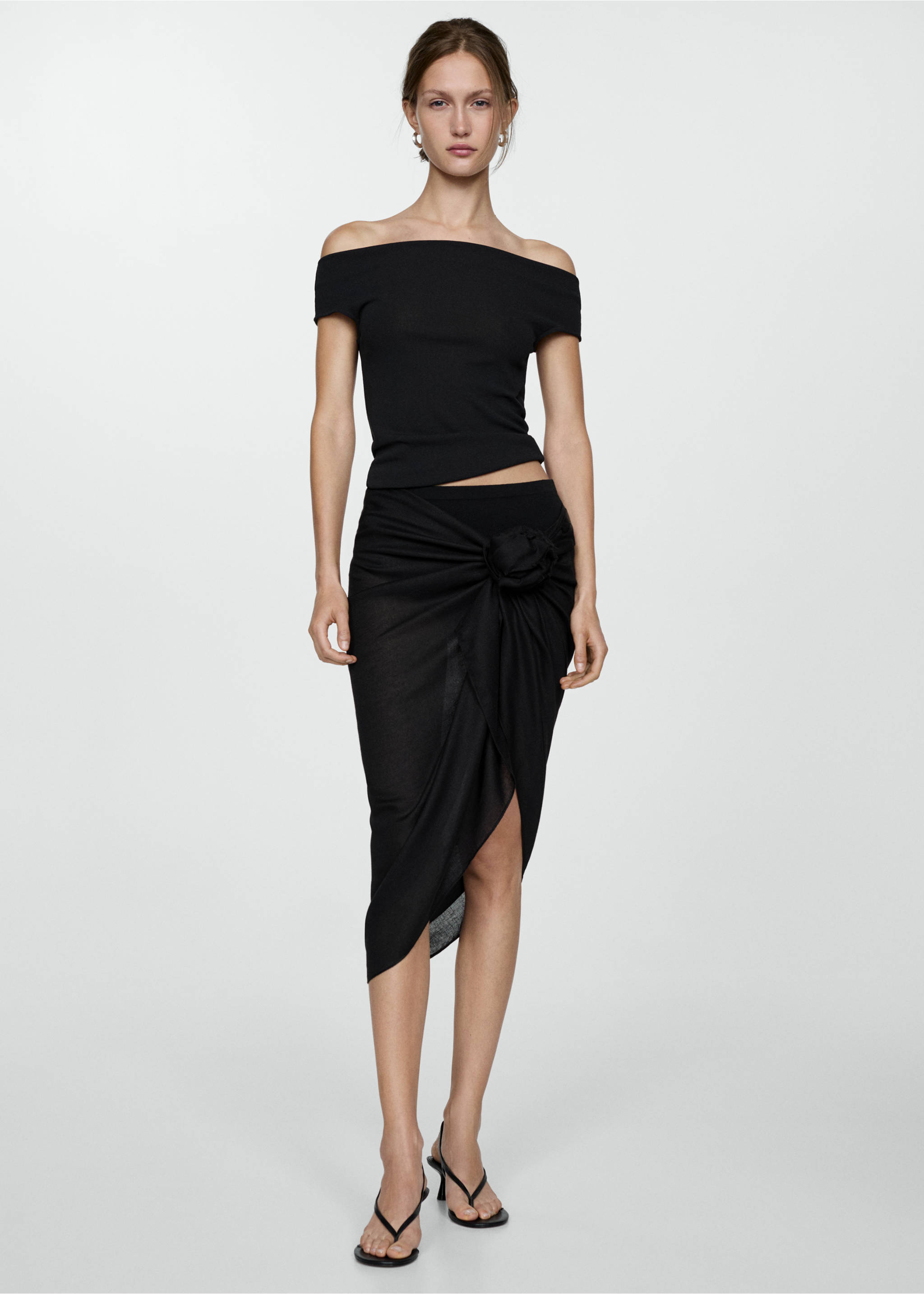 Sandales talon kitten heel - Plan général, Noir. Ref: 77010269-00.