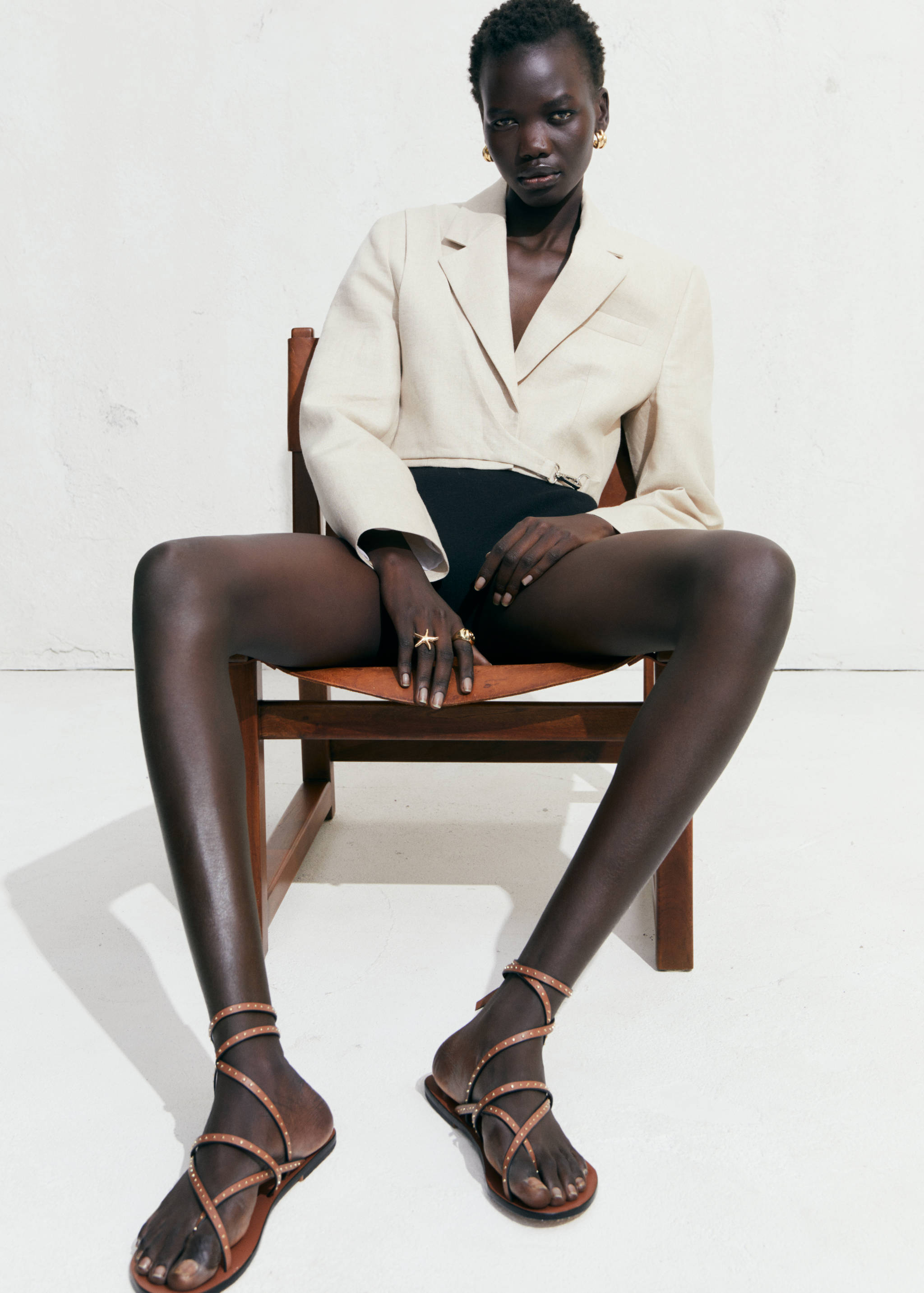 Sandales à lanières cuir - Plan général