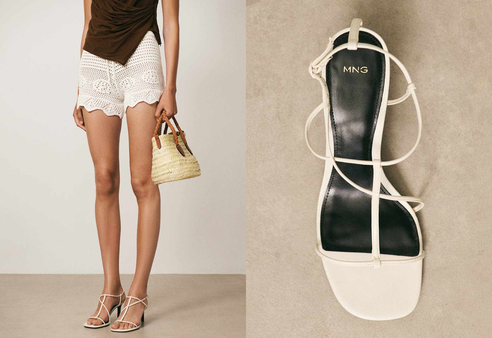 Criss-cross straps sandals - Panoramic plane
