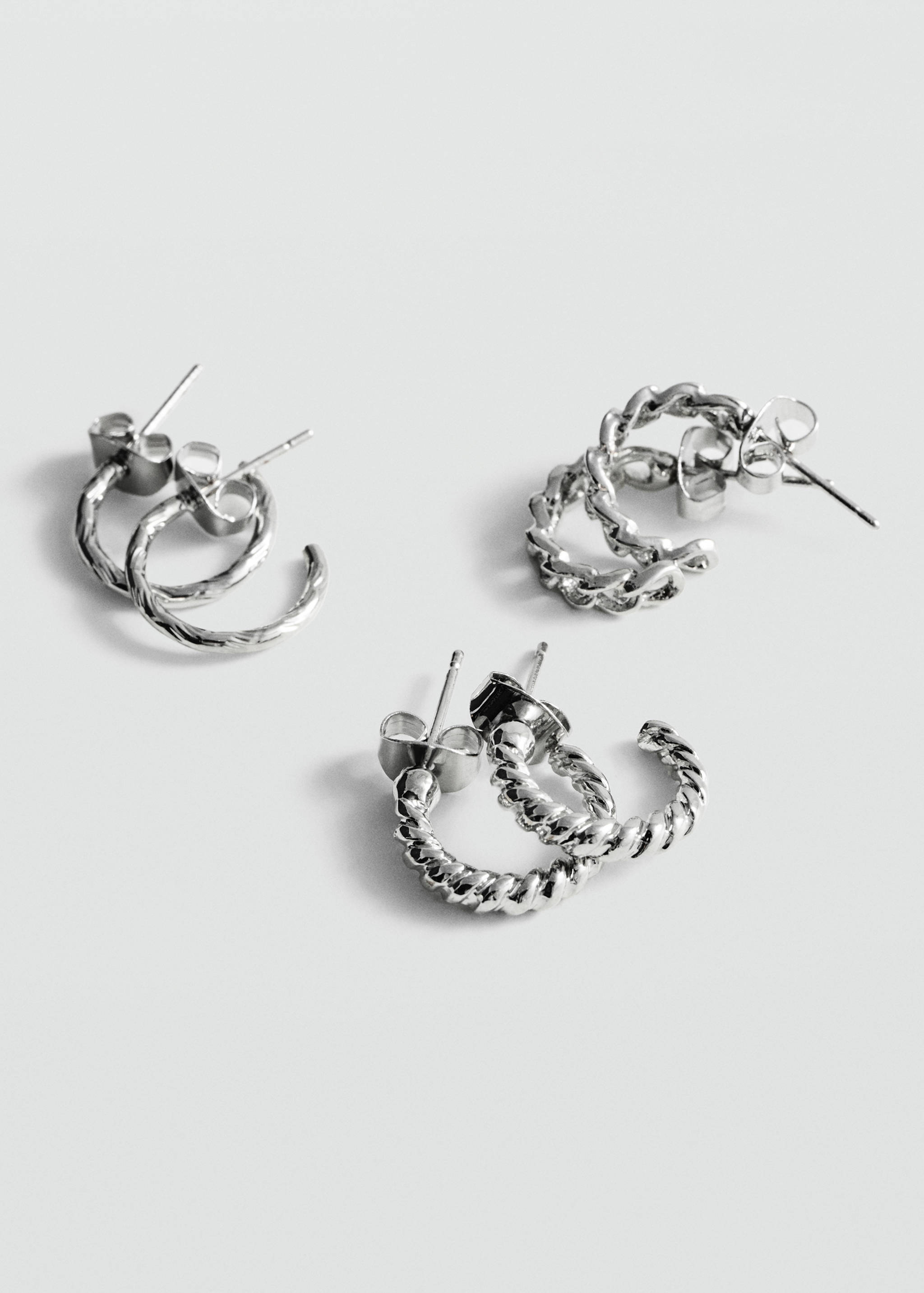 Pack of 3 hoop earrings - Medium plane