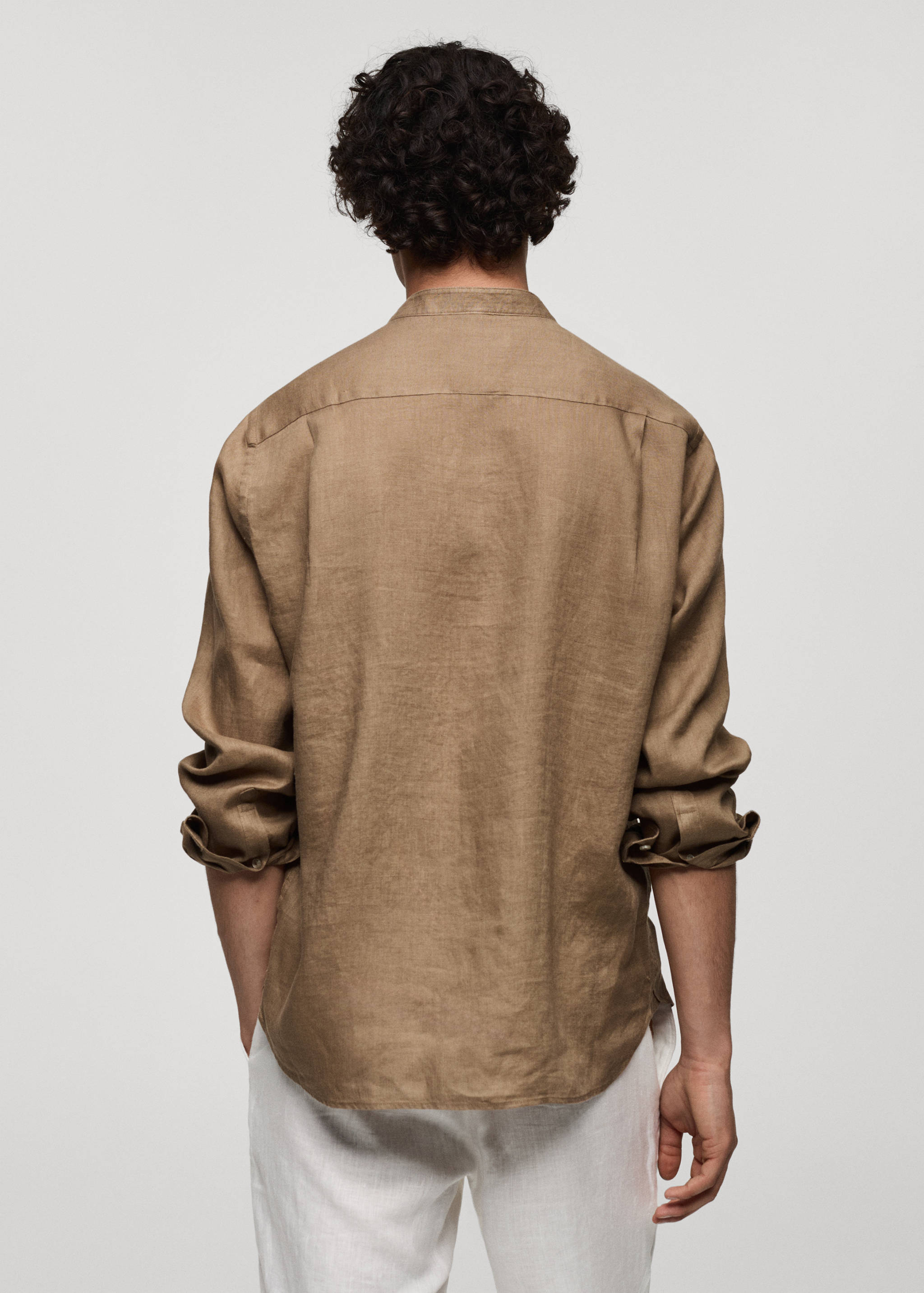 100% linen Mao collar shirt - Reverse of the article