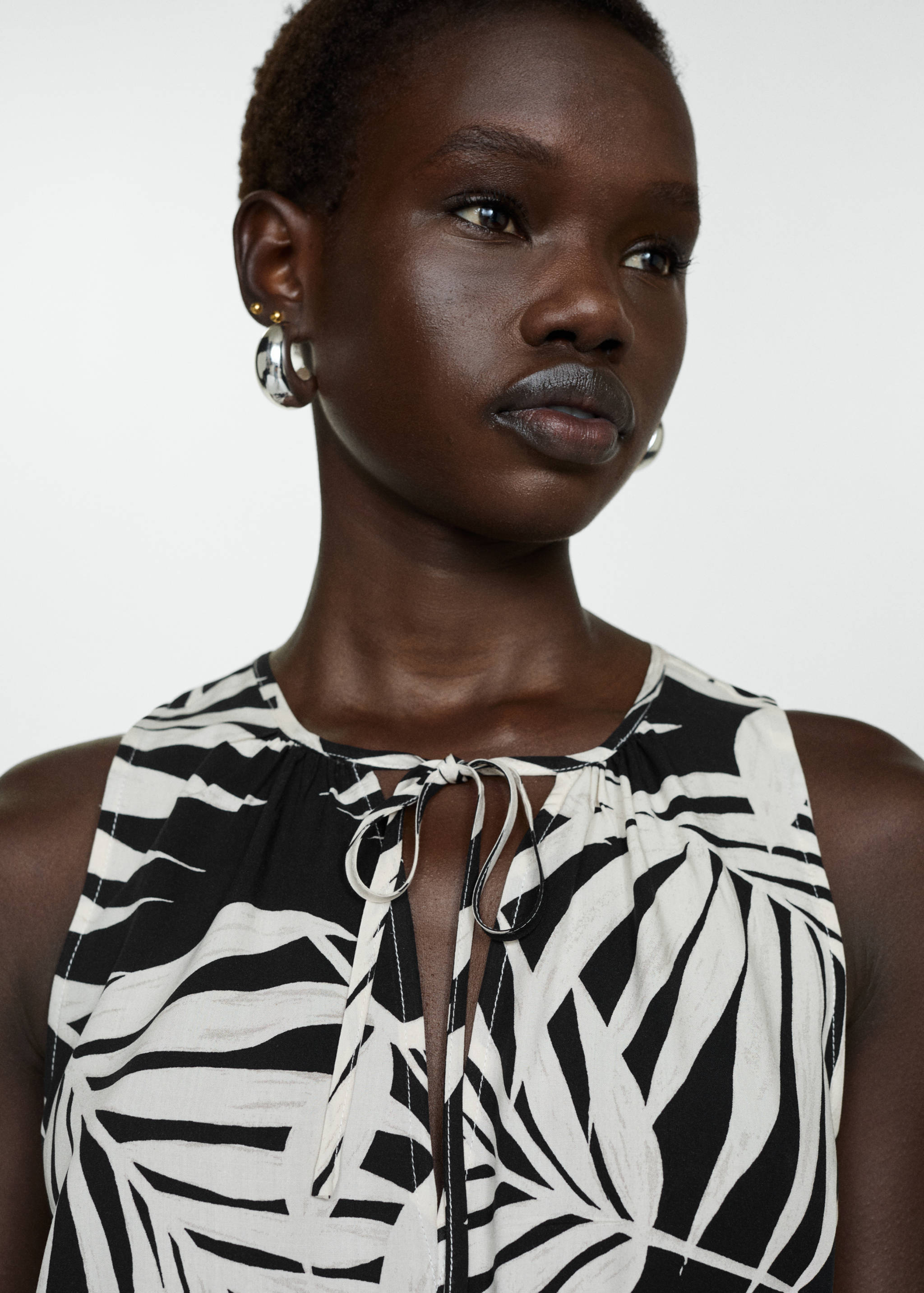 Bow printed dress - Details of the article 1