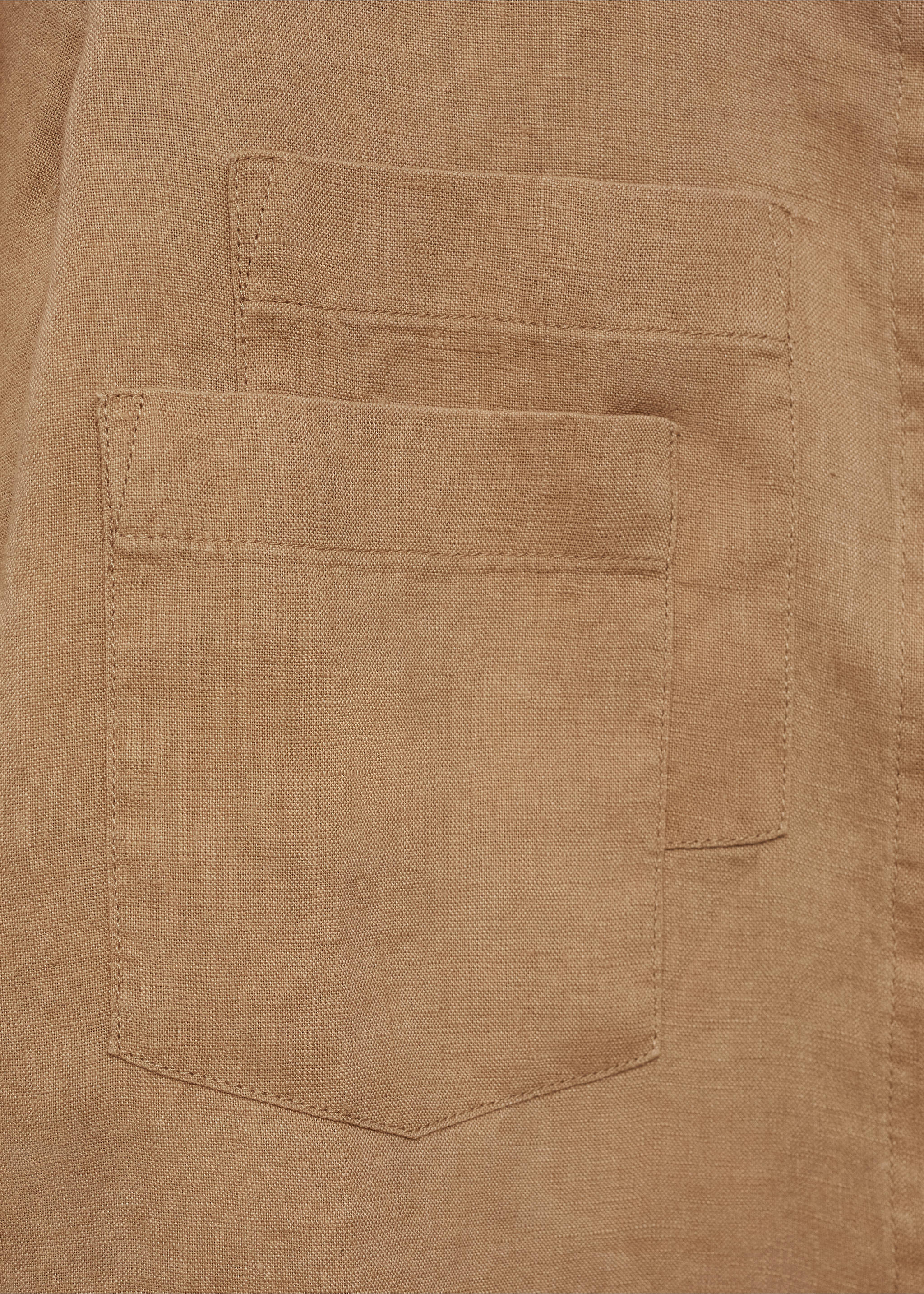 Chemise crop lin - Détail de l'article 0, Marron. Ref: 77010350-00.