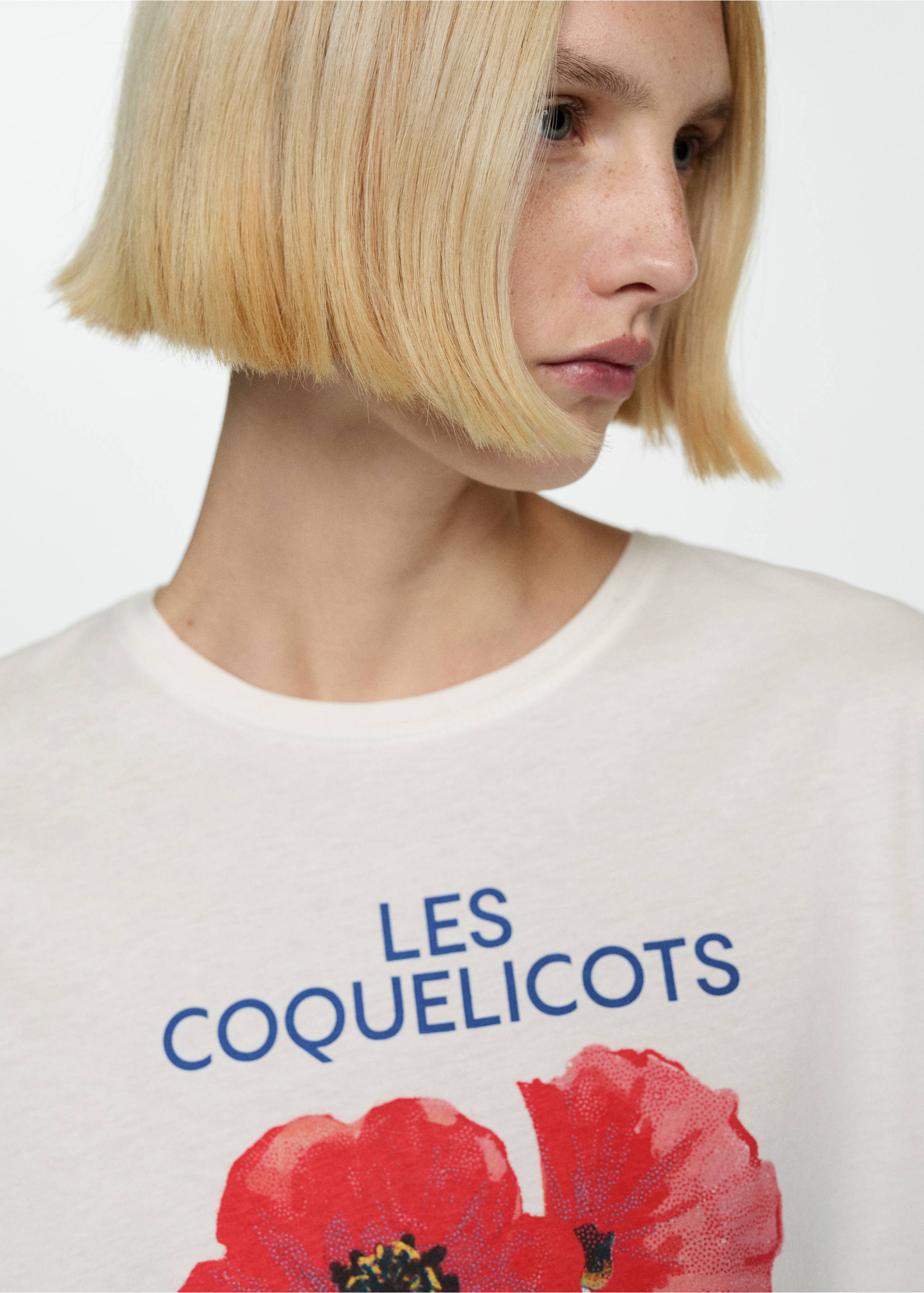 T-shirt coton imprimé - Détail de l'article 1, Blanc cassé. Ref: 77010352-00.