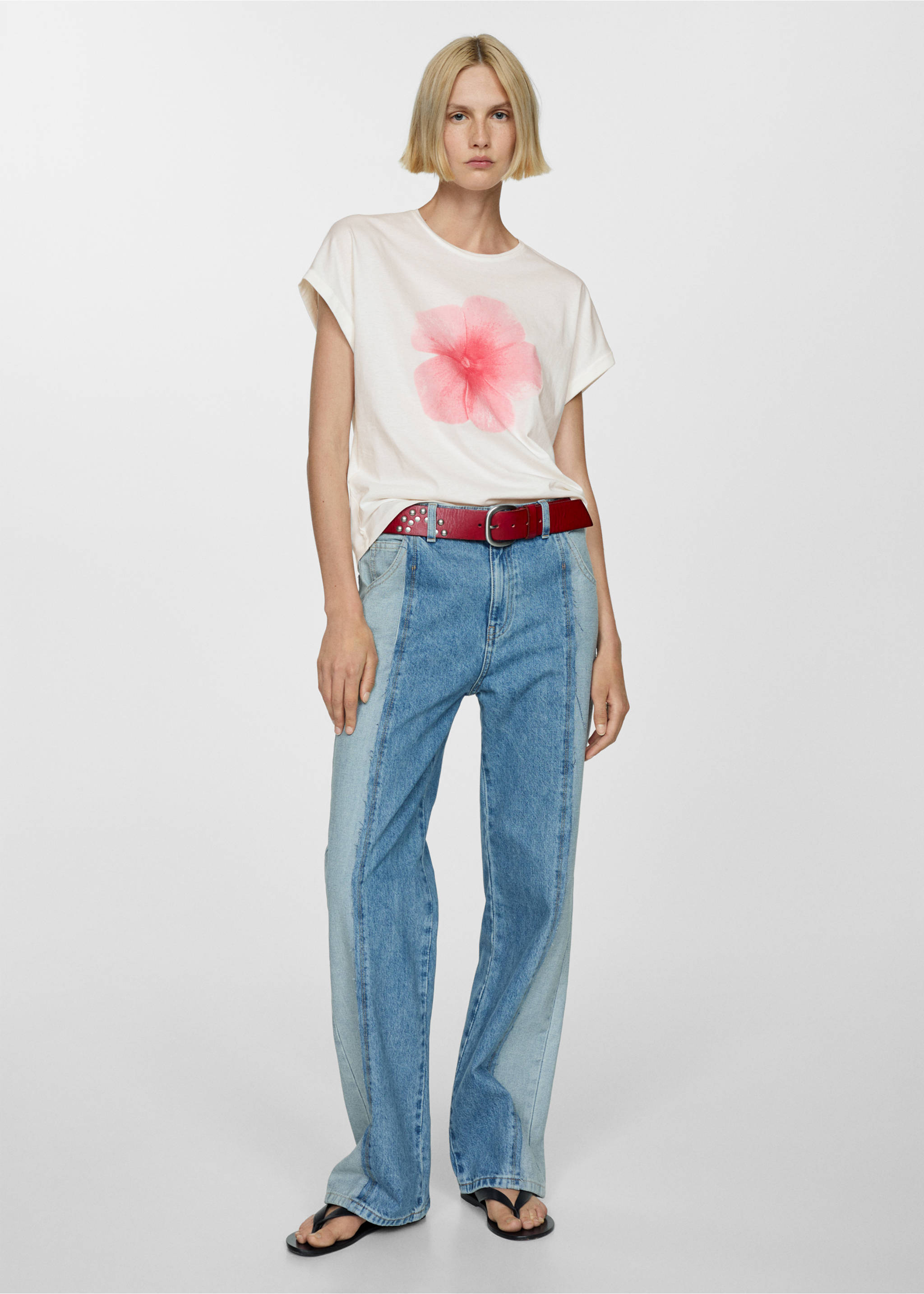 Camiseta estampada algodón - Plano general, Rosa pastel. Ref: 77010352-00.