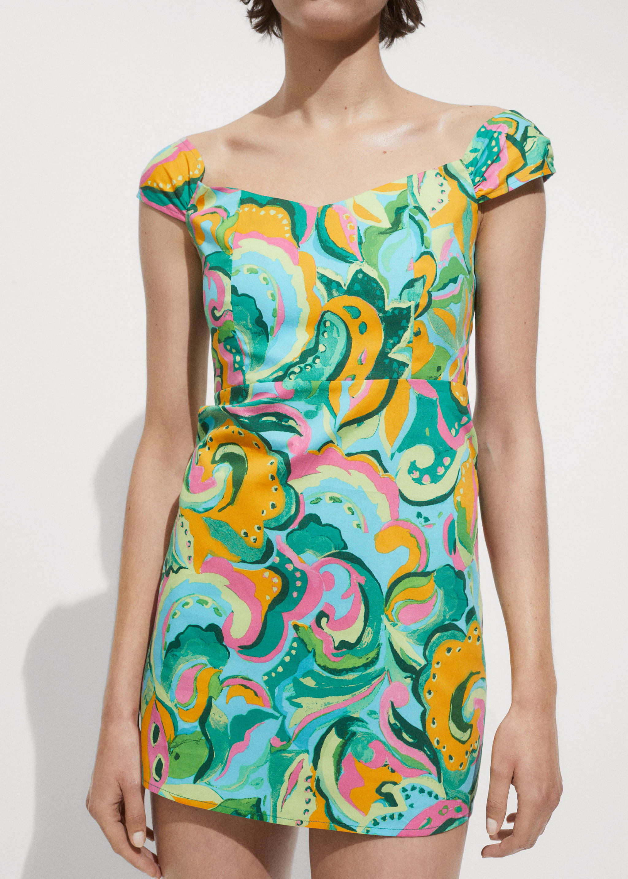 Printed short dress - Medium plane