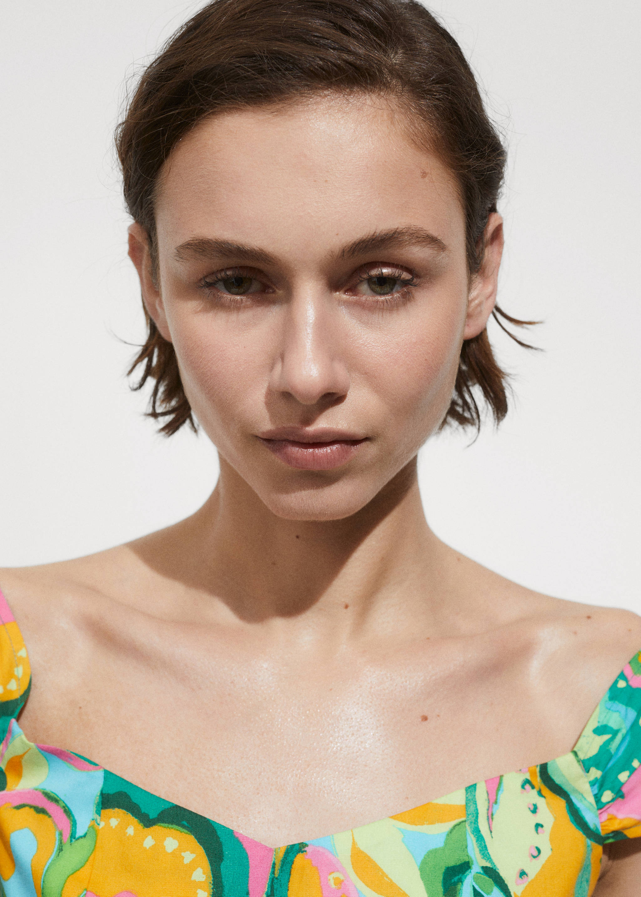 Printed short dress - Details of the article 1