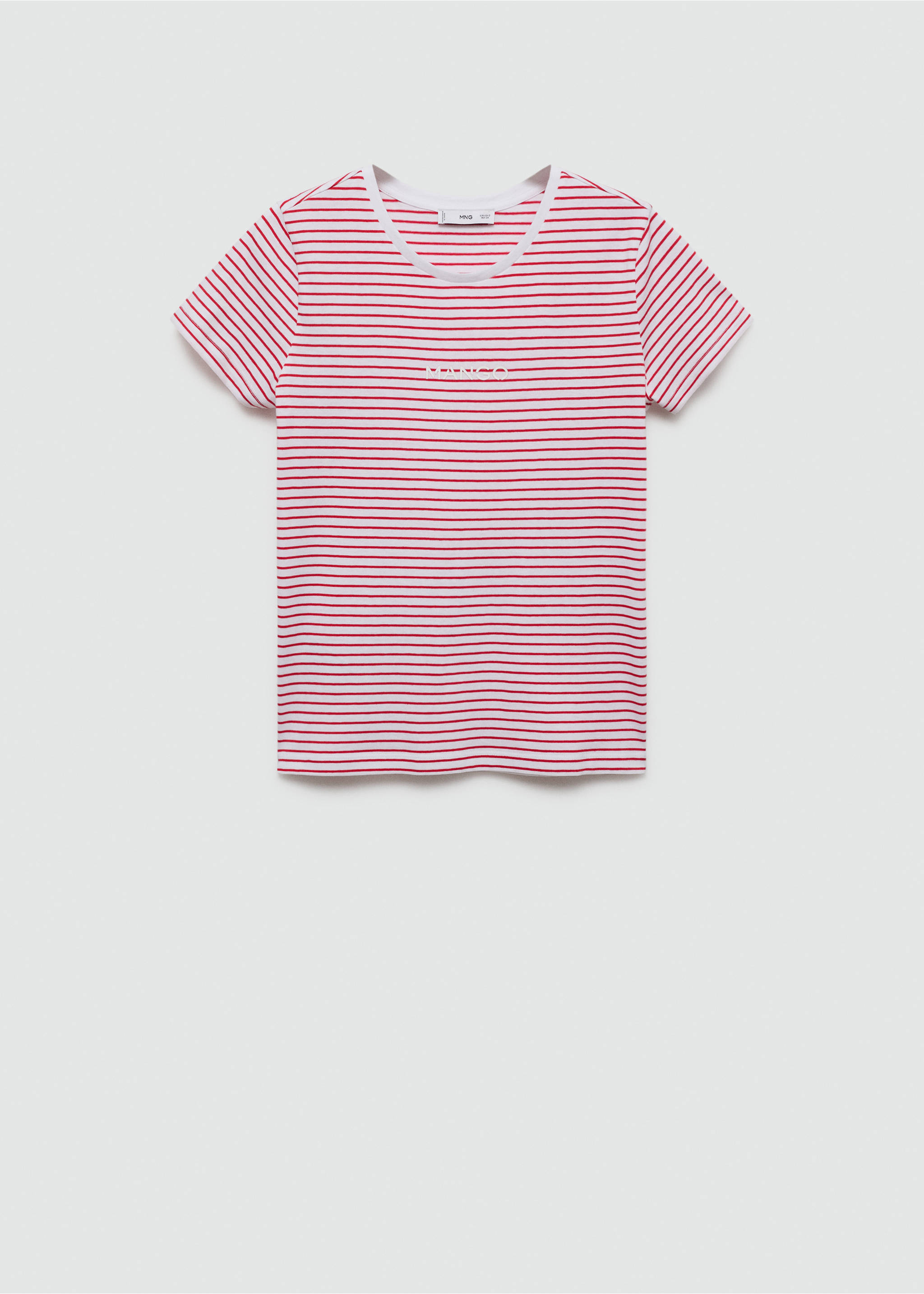 T-shirt rayures logo - Article sans modèle, Rouge. Ref: 77010355-00.