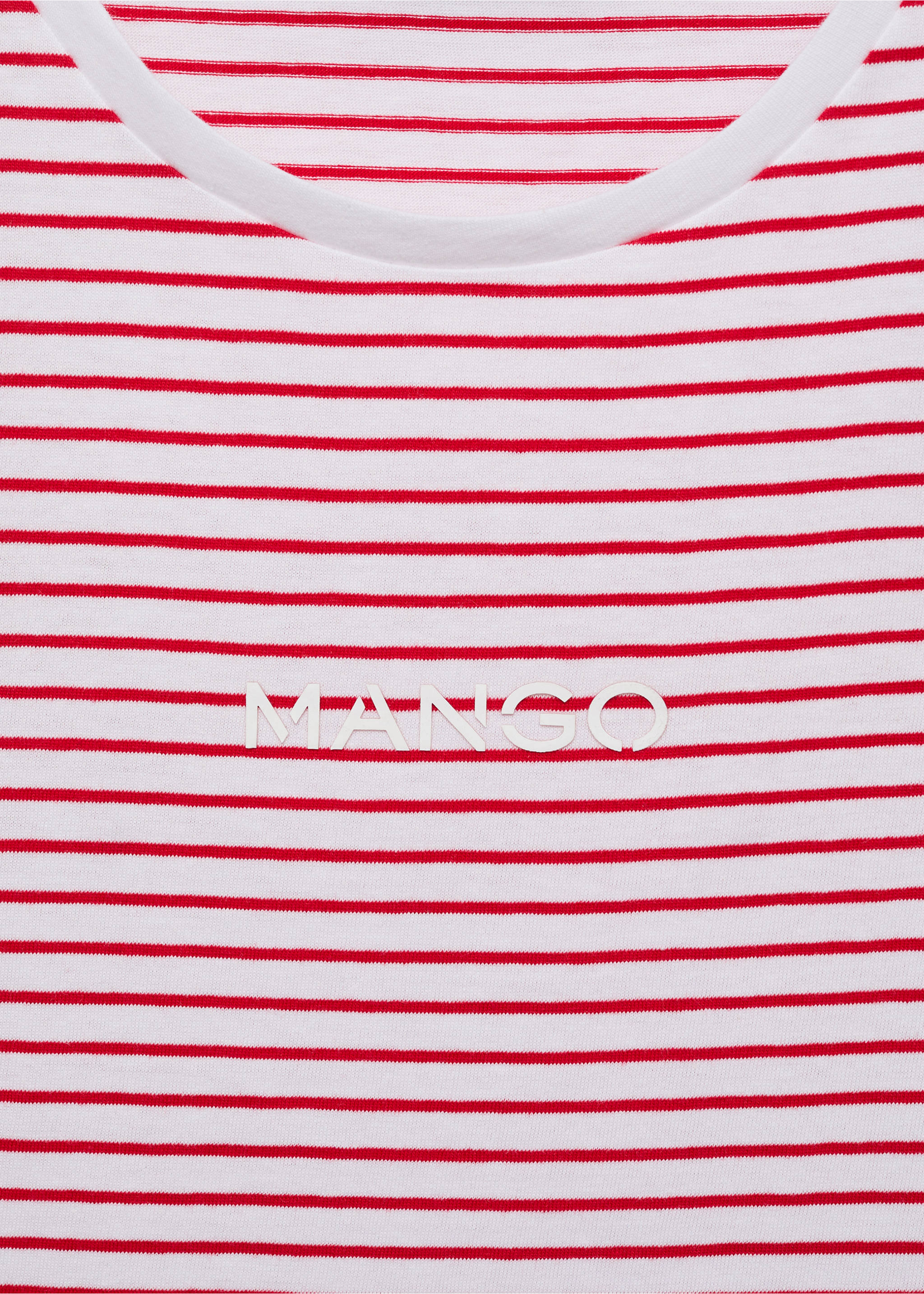 T-shirt rayures logo - Détail de l'article 8, Rouge. Ref: 77010355-00.