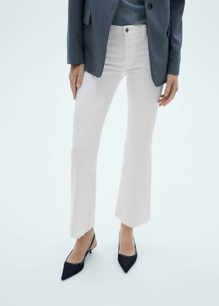 Sienna flared cropped jeans — White