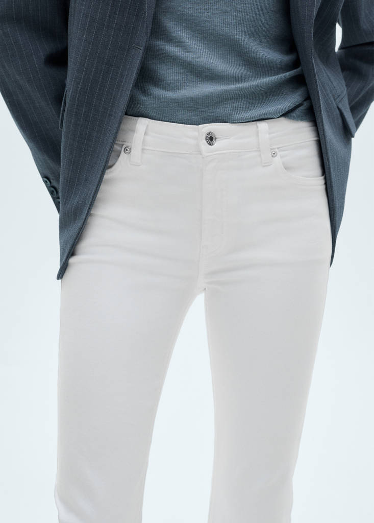 Sienna flared cropped jeans — White