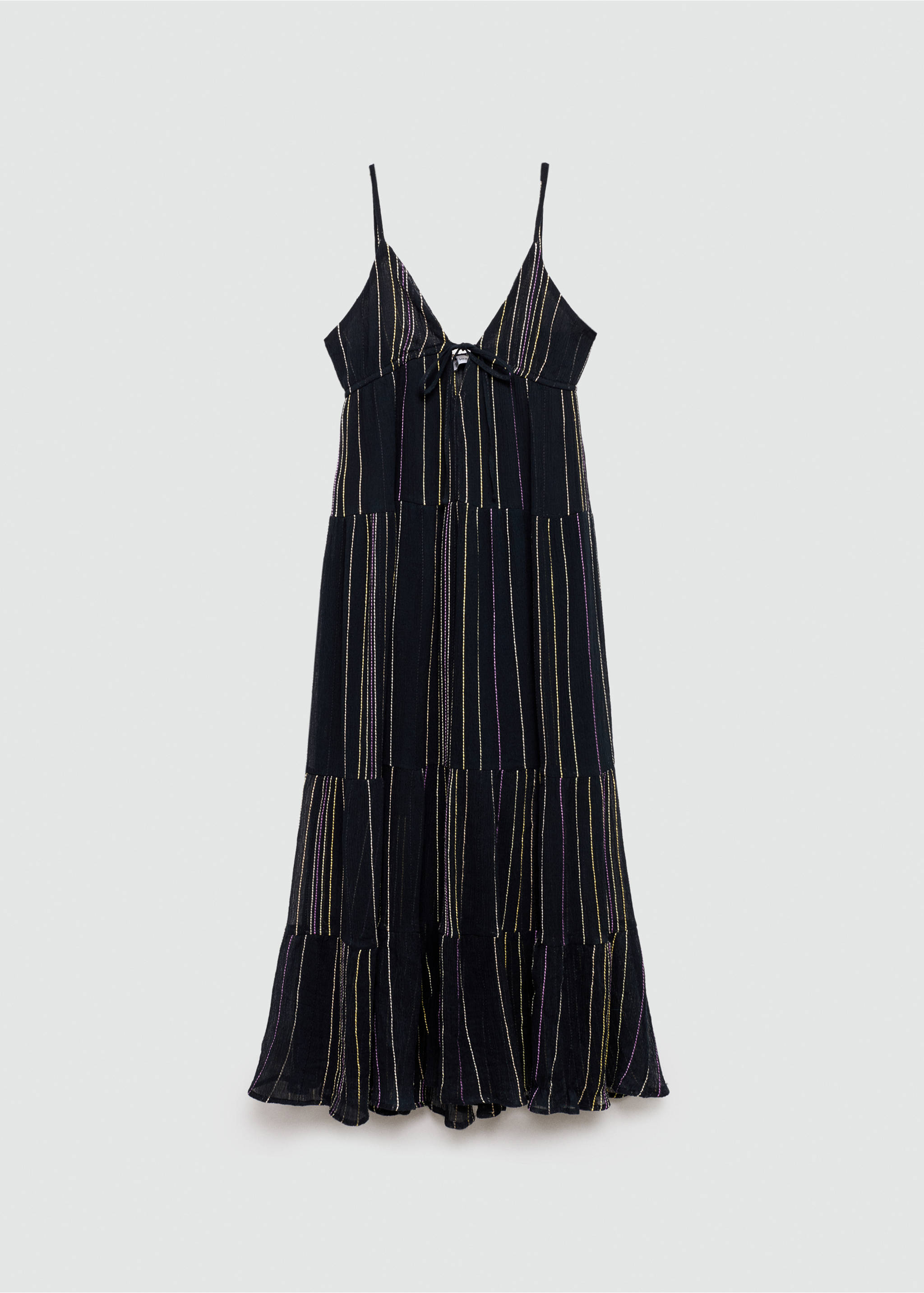 Strapless dress with decorative stitching - Article without model, Black. Ref: 77010362-00.