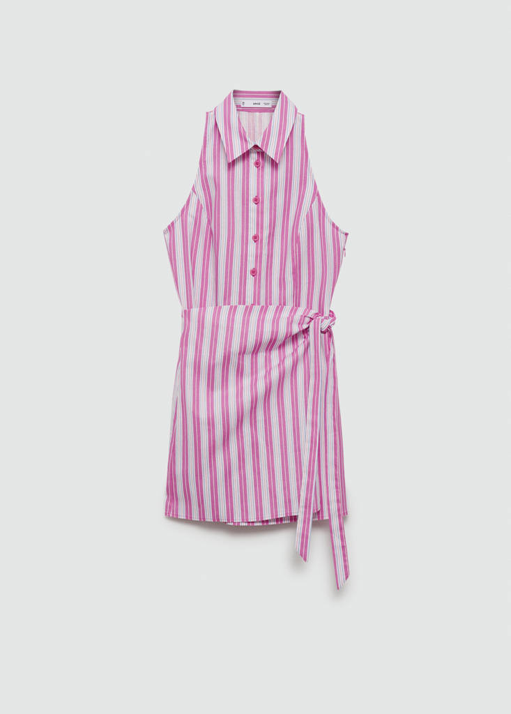 Wrap shirt dress — Pink