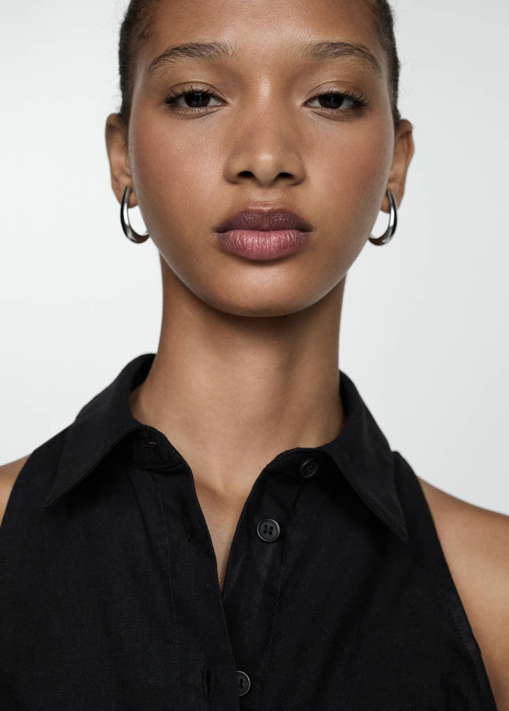 Wrap shirt dress — Black
