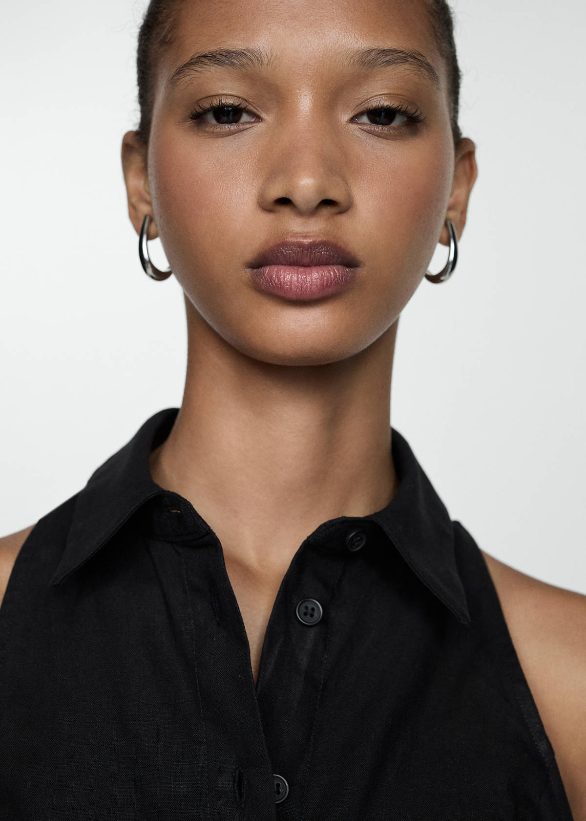 Wrap shirt dress — Black