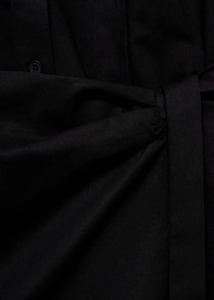 Wrap shirt dress — Black
