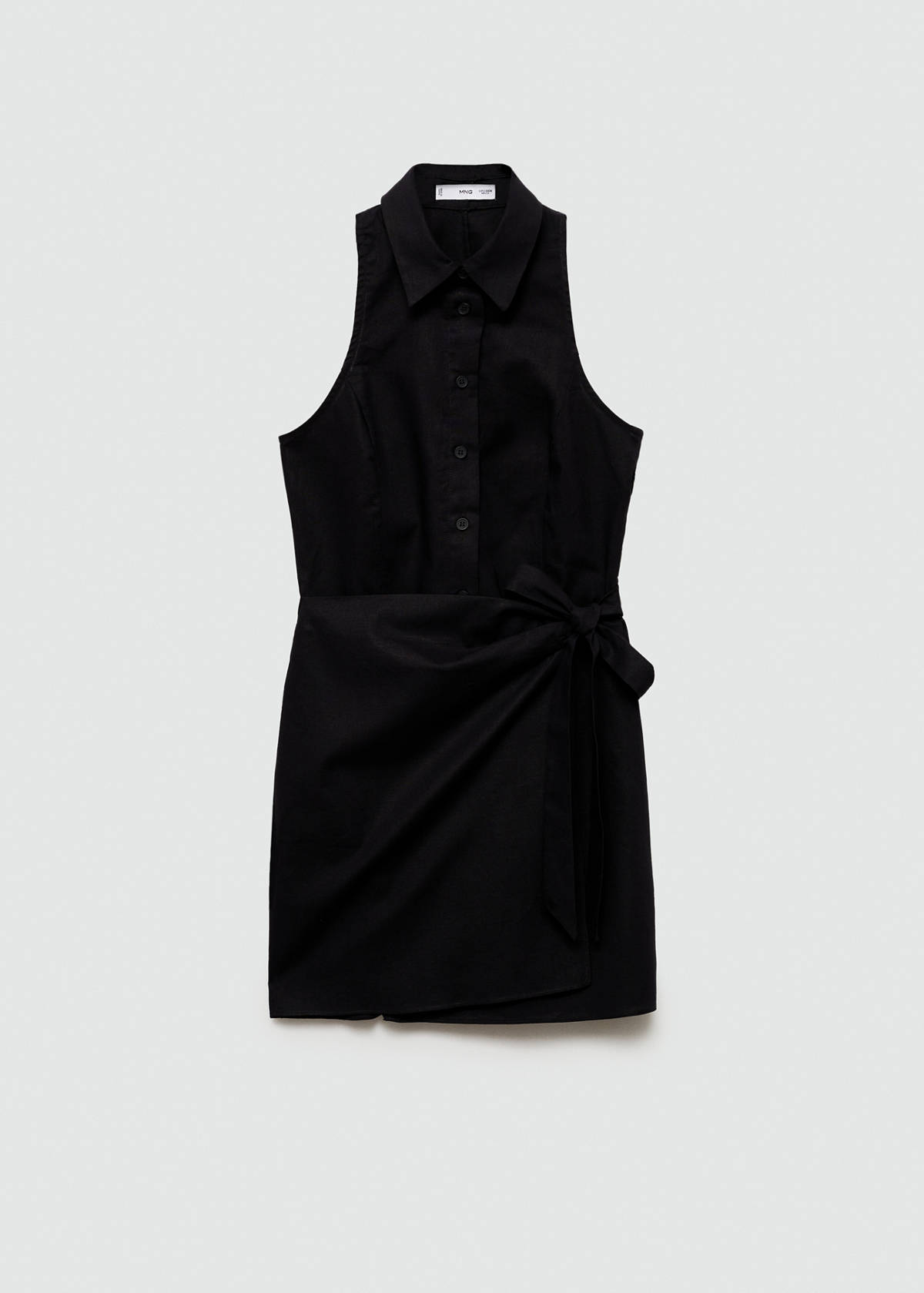 Wrap shirt dress — Black