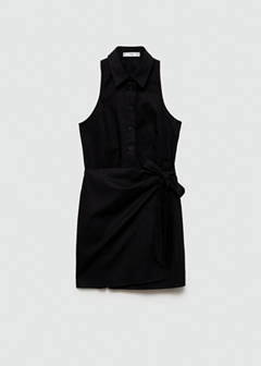 Wrap shirt dress — Black 5
