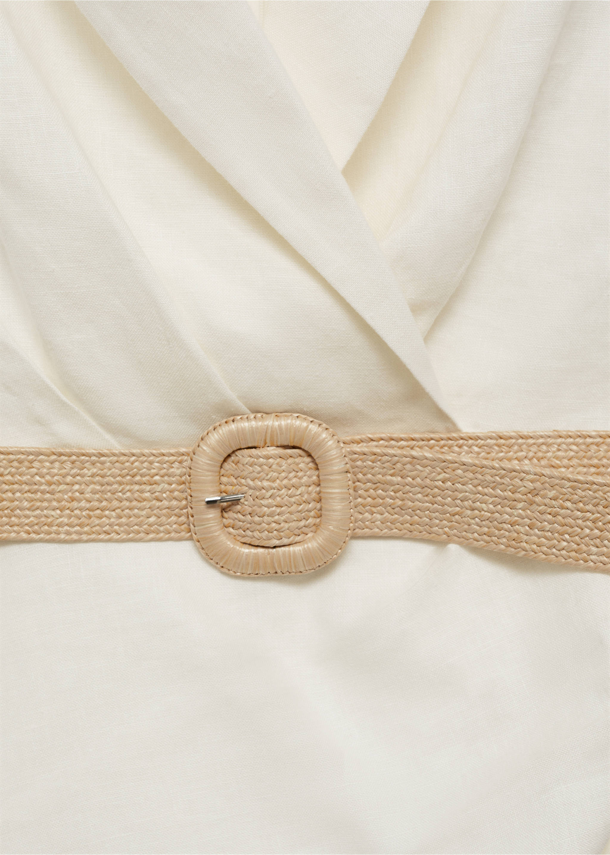 Robe lin ceinture - Détail de l'article 8, Blanc cassé. Ref: 77010364-00.