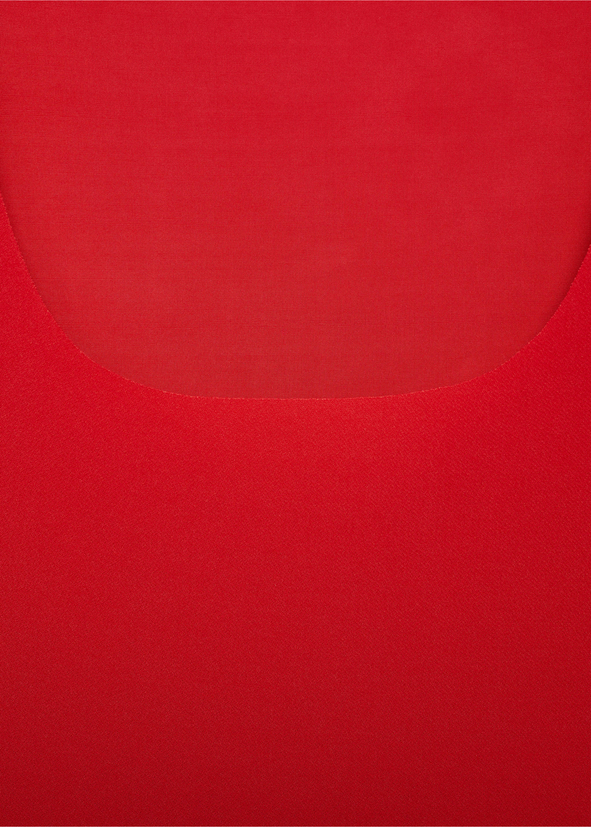 Midi-dress with straps - Details of the article 8, Coral Red. Ref: 77010369-00.